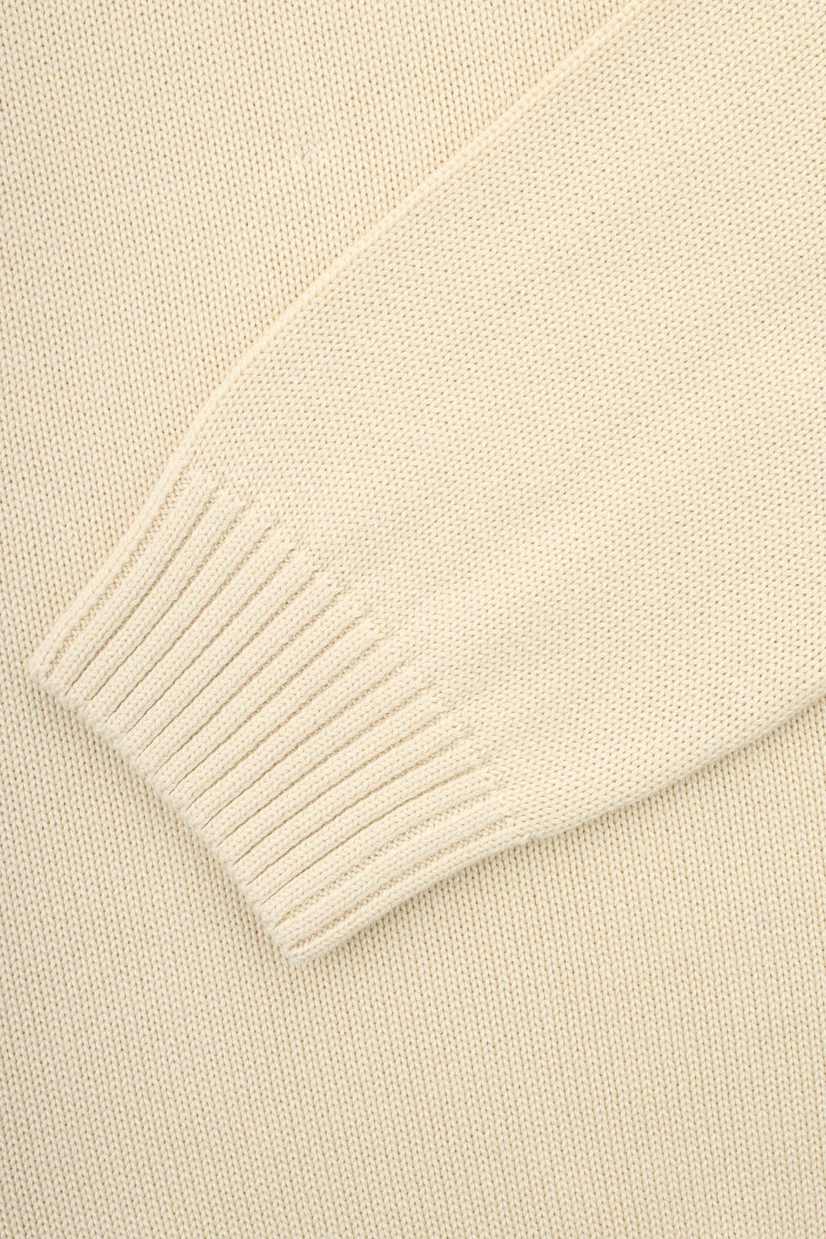 Jacquard Knitted High-neck Off White Pullover - 3