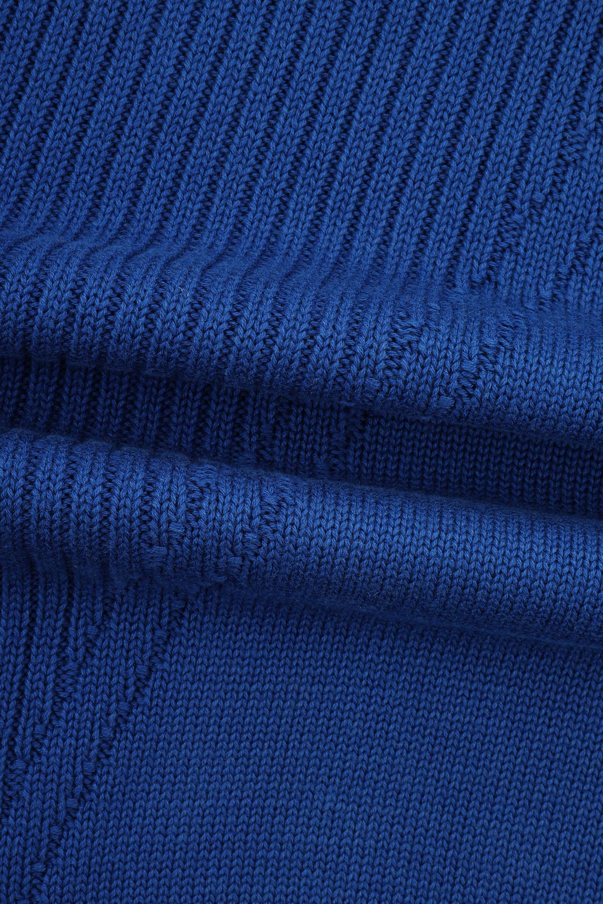 Jacquard Knitted High-neck Byzantine Blue Pullover - 4