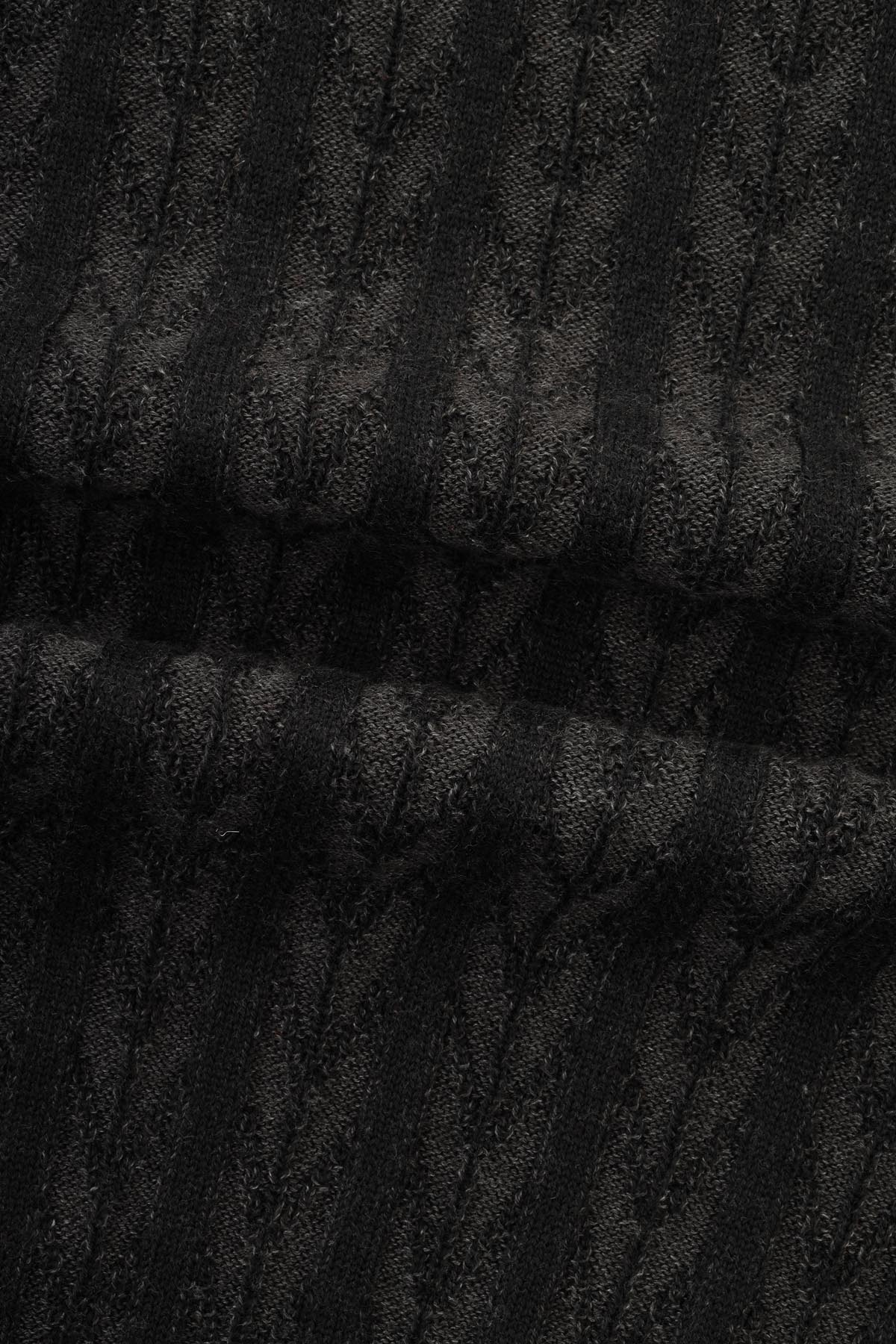 Jacquard Round Neck Black and Silver Knitted Pullover - 4