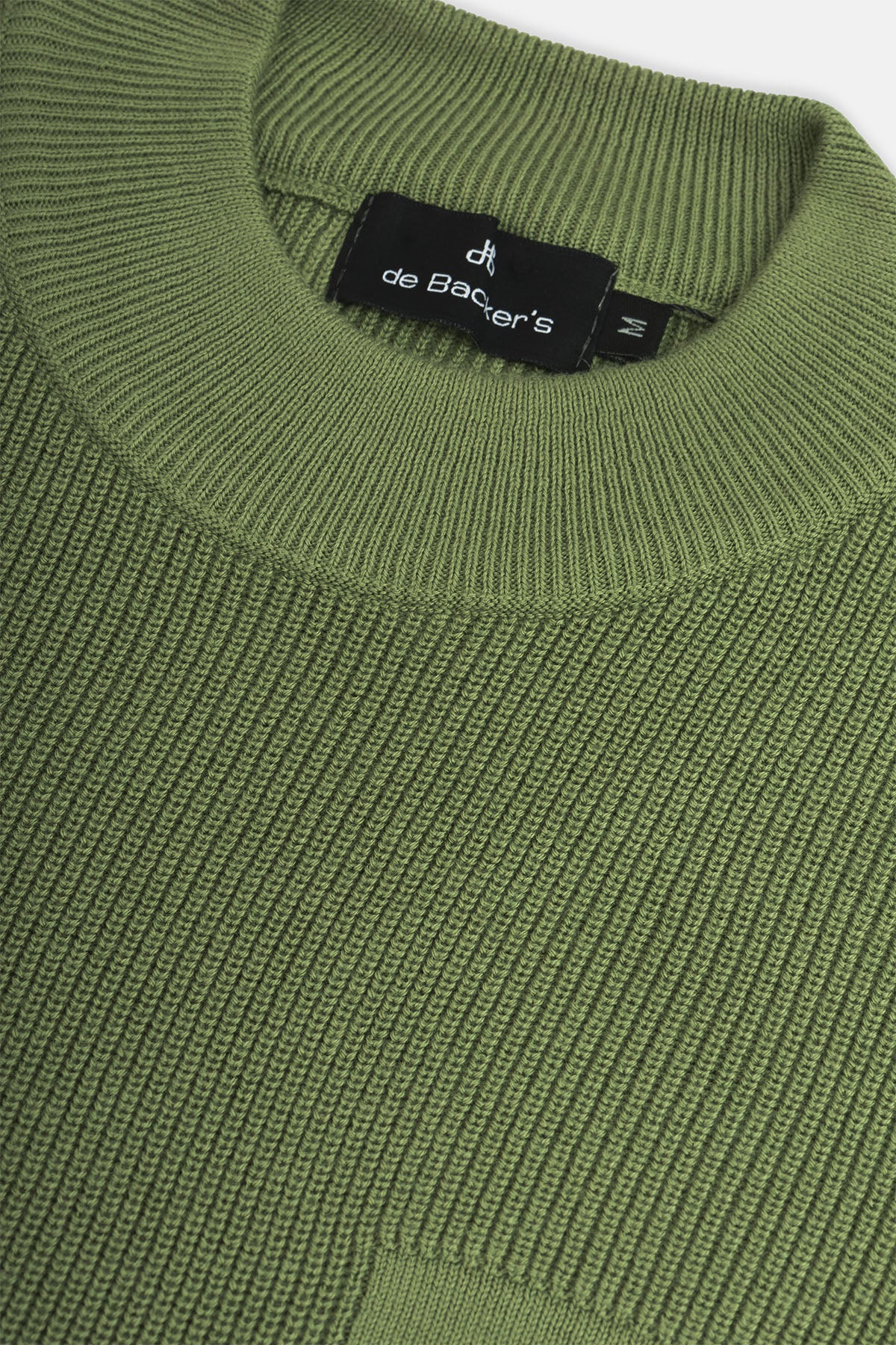 Jacquard Knitted Mock Neck Dark moss Green Pullover - 4