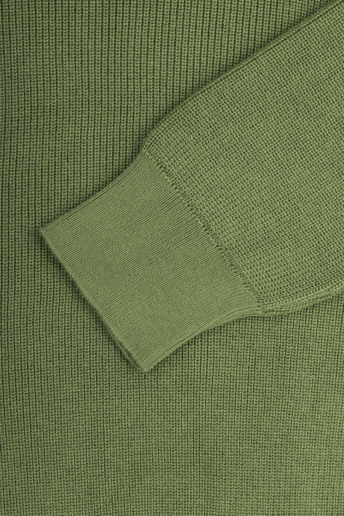 Jacquard Knitted Mock Neck Dark moss Green Pullover