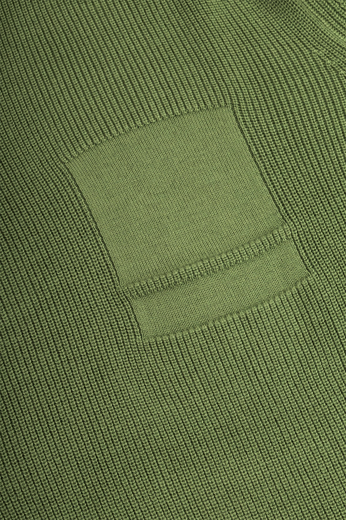 Jacquard Knitted Mock Neck Dark moss Green Pullover - 3