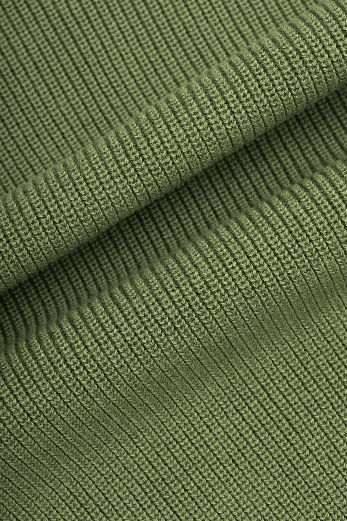 Jacquard Knitted Mock Neck Dark moss Green Pullover