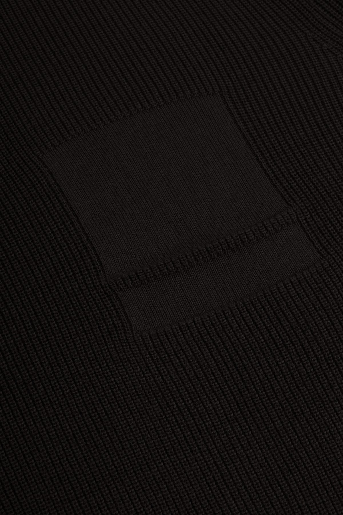 Jacquard Knitted Mock Neck Black Pullover - 4