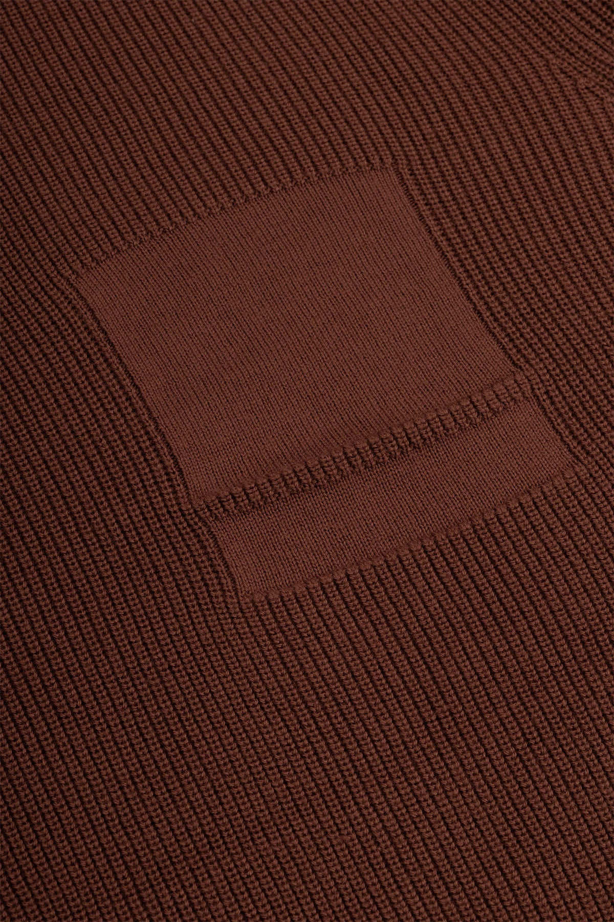 Jacquard Knitted Mock Neck Caput Mortuum Brown Pullover - 4