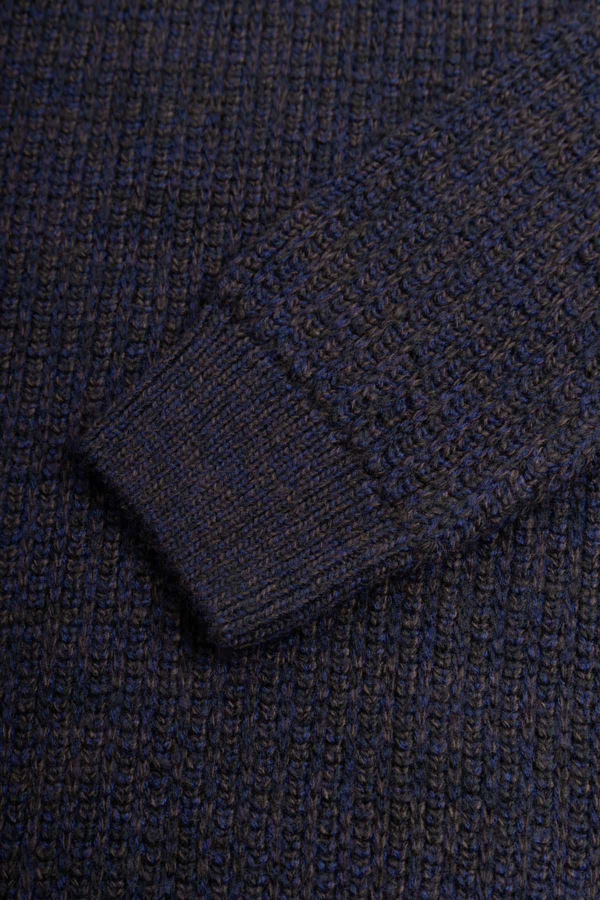 Knitted Dark Navy Moc-Neck Pullover - 4