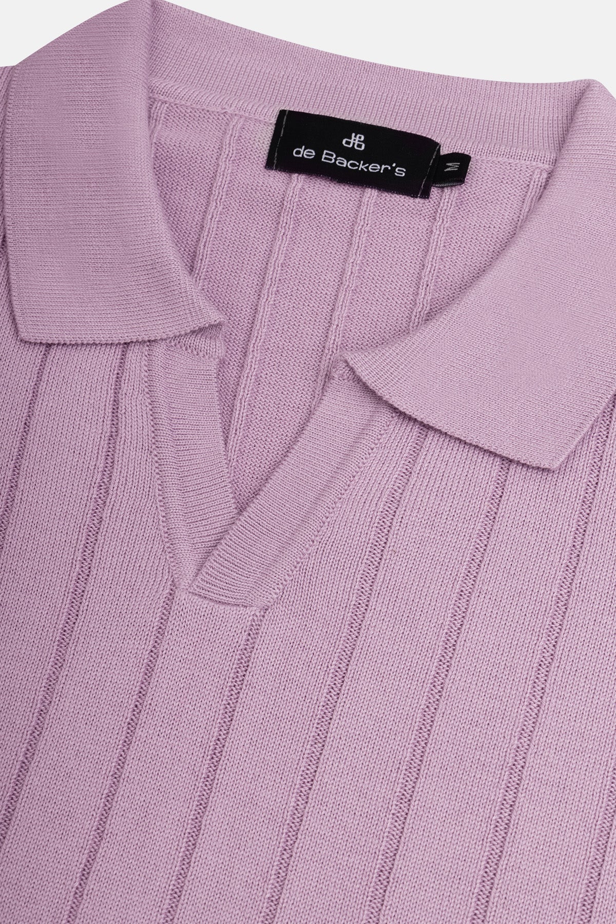 Striped Lilac Purple Long-Sleeves Polo Shirt - 3
