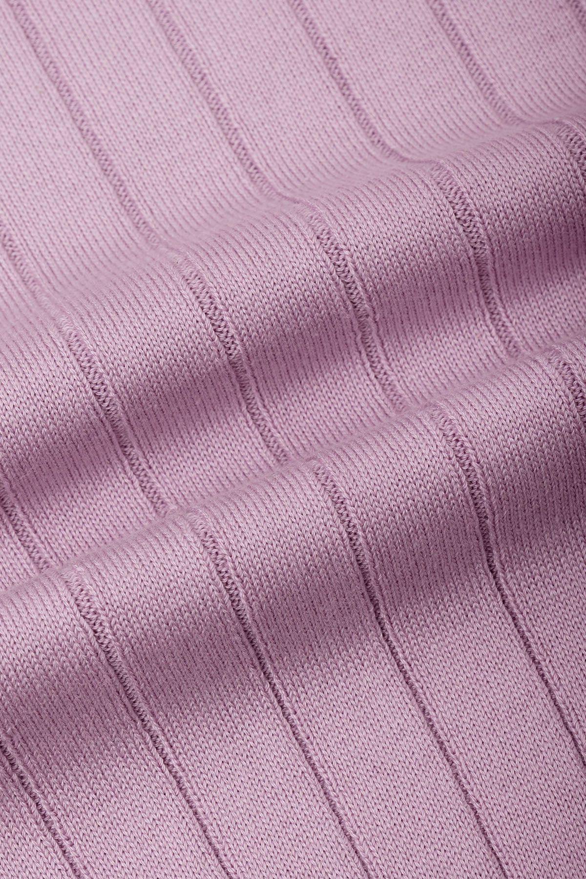 Striped Lilac Purple Long-Sleeves Polo Pullover