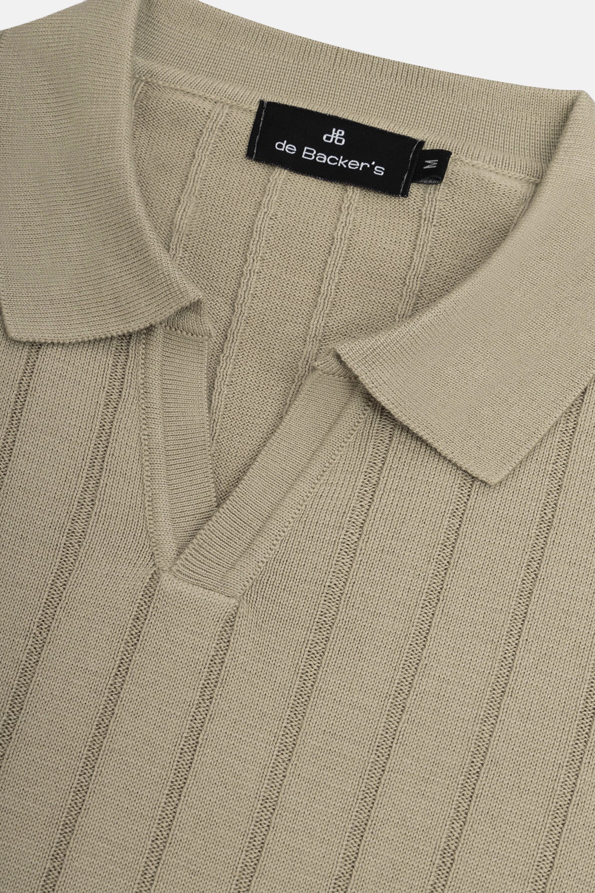 Striped Khaki Long-Sleeves Polo Shirt - 3