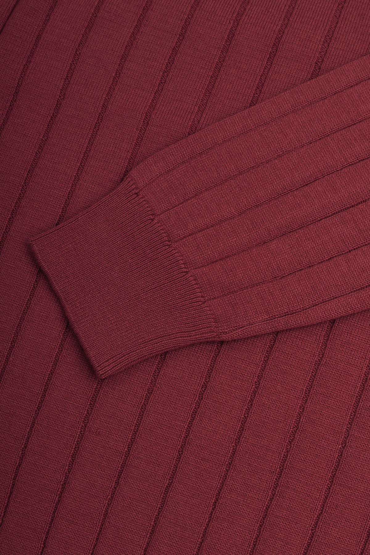 Striped Wine Red Long-Sleeves Polo Shirt - 4