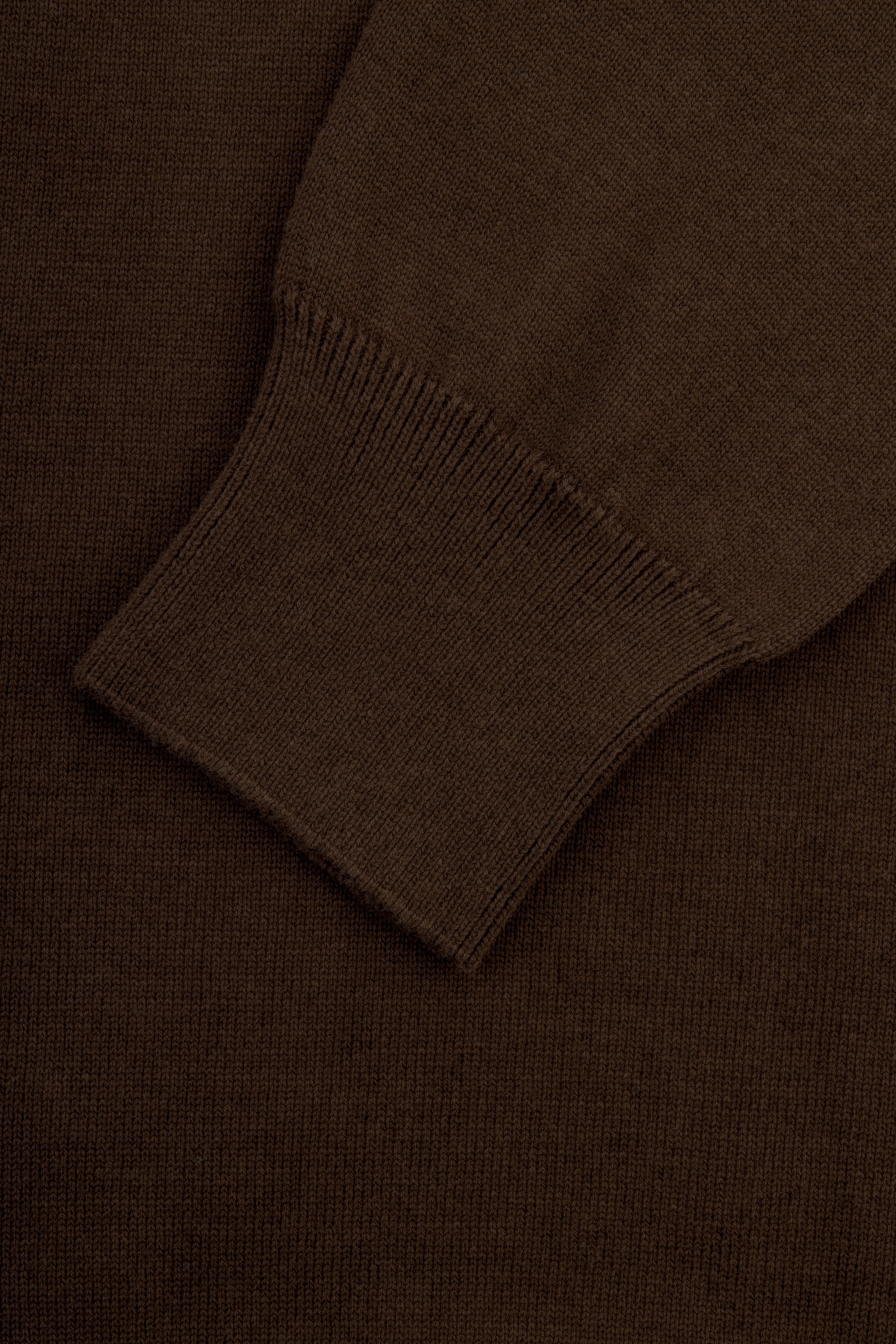 Solid Brown High Neck Pullover - 3