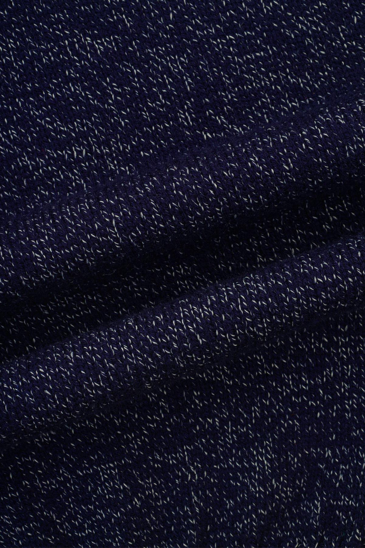 Jacquard Knitted Heavy Midnight Blue High-neck Pullover - 4