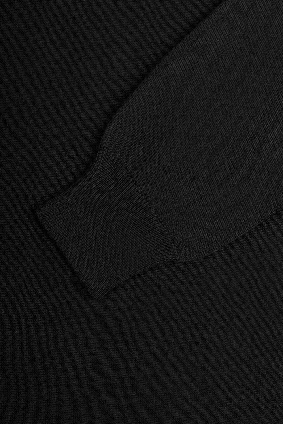 Solid Black High-Neck Pullover - 3