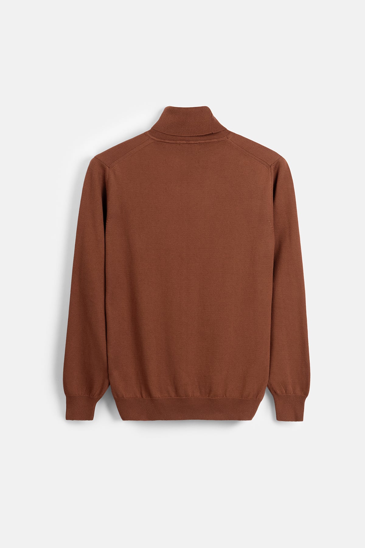 Solid Brick High-Neck Pullover