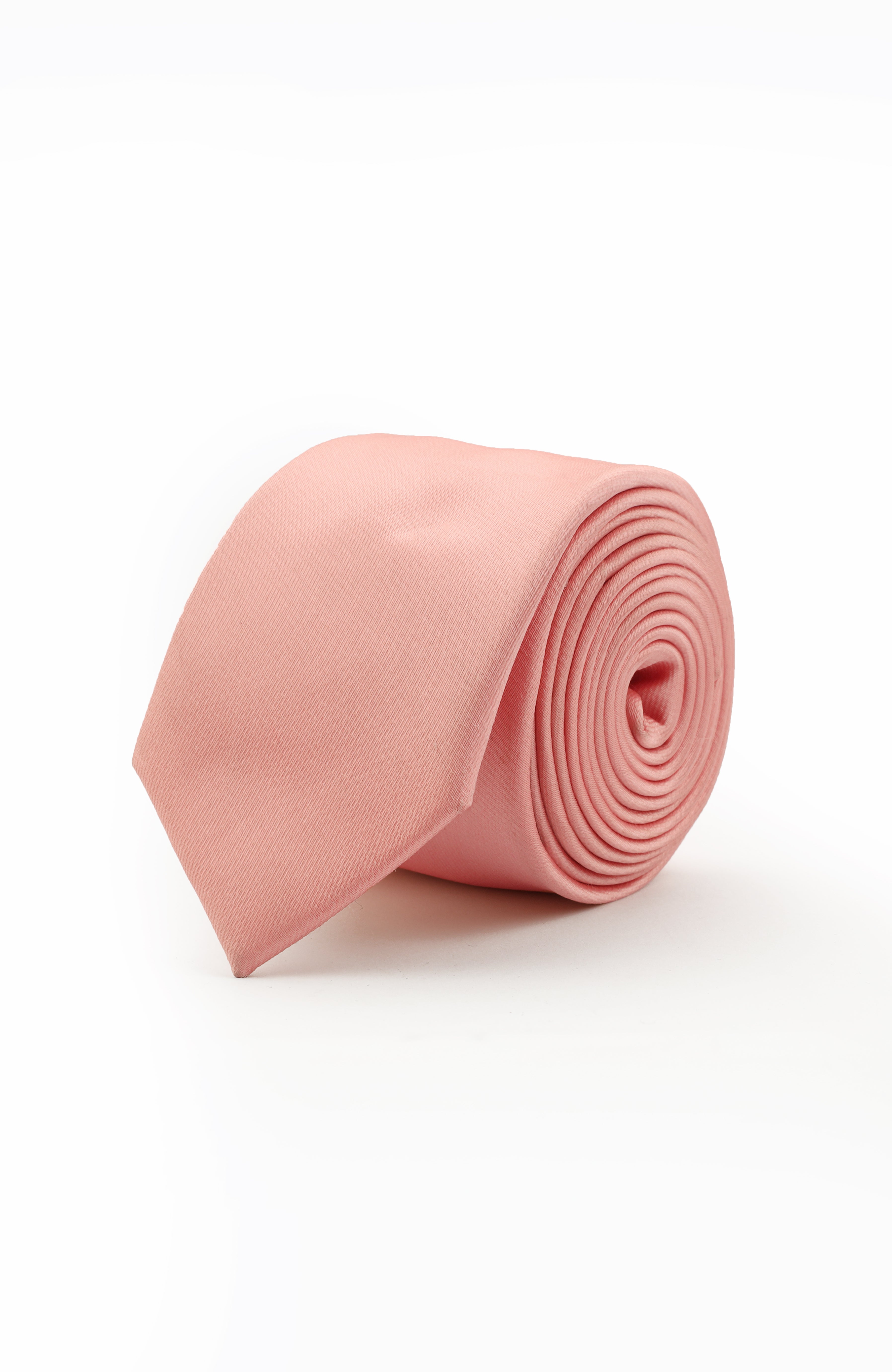 Plain Satin Rosy Brown Necktie - 1