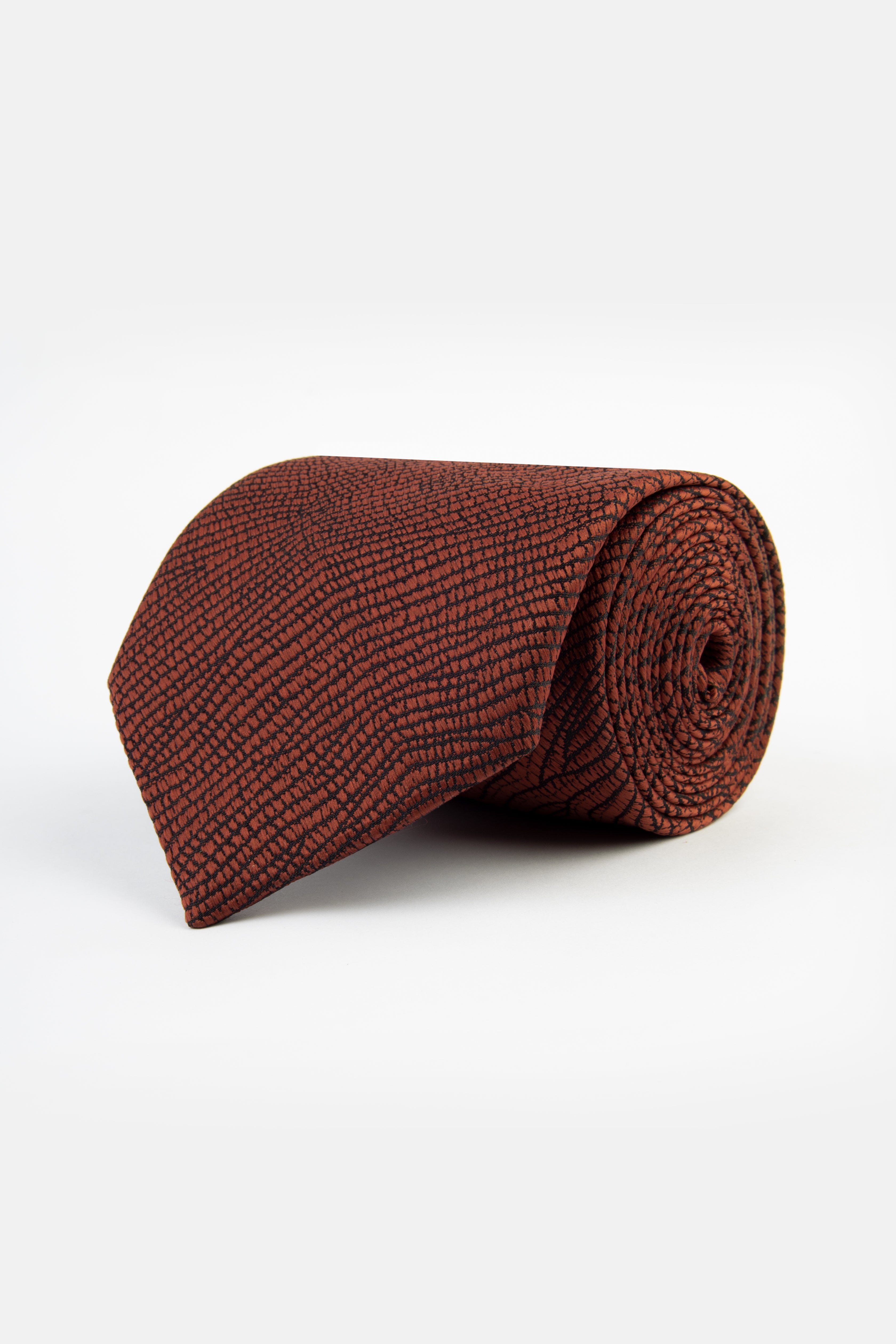 Jacquard Brick & Black Necktie - 1