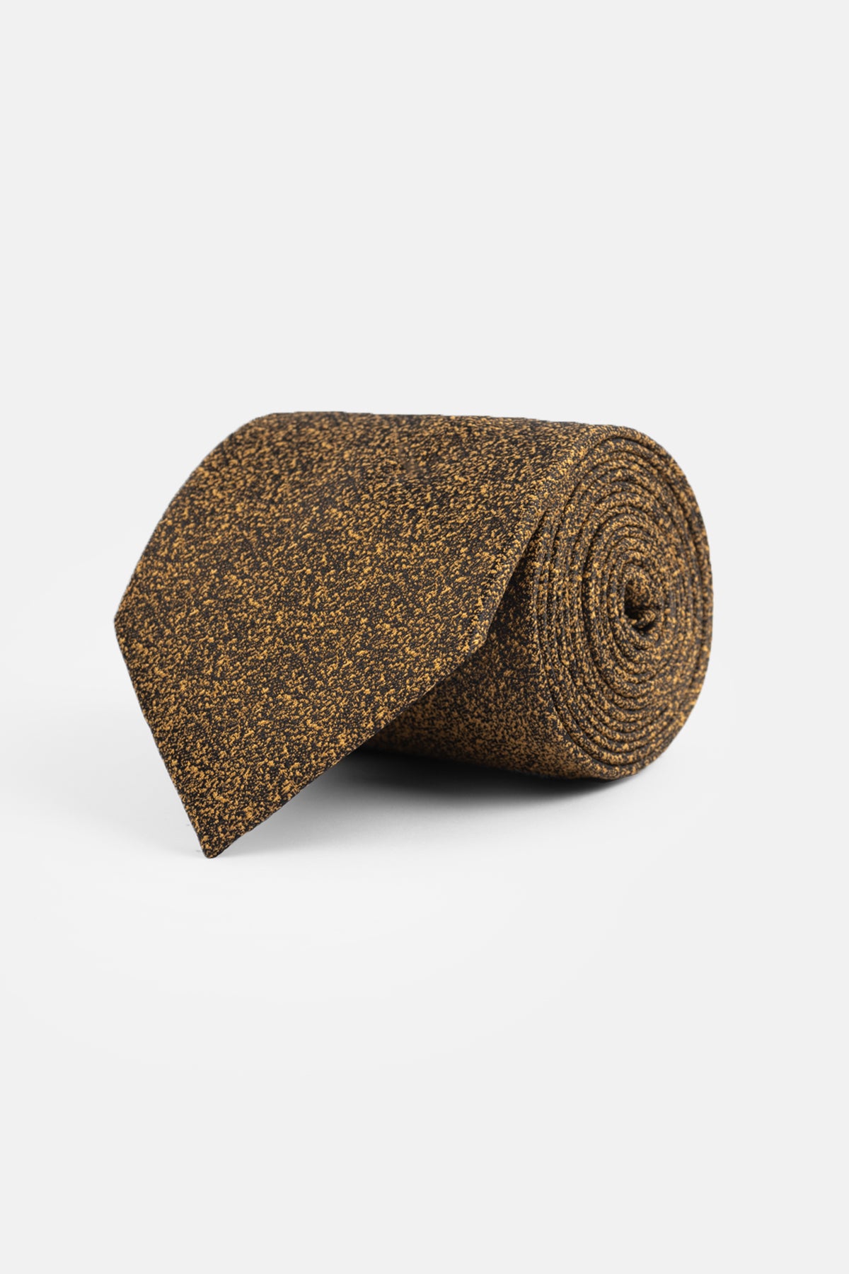 Jacquard Dark Gold Tie Necktie with Handkerchief - 1