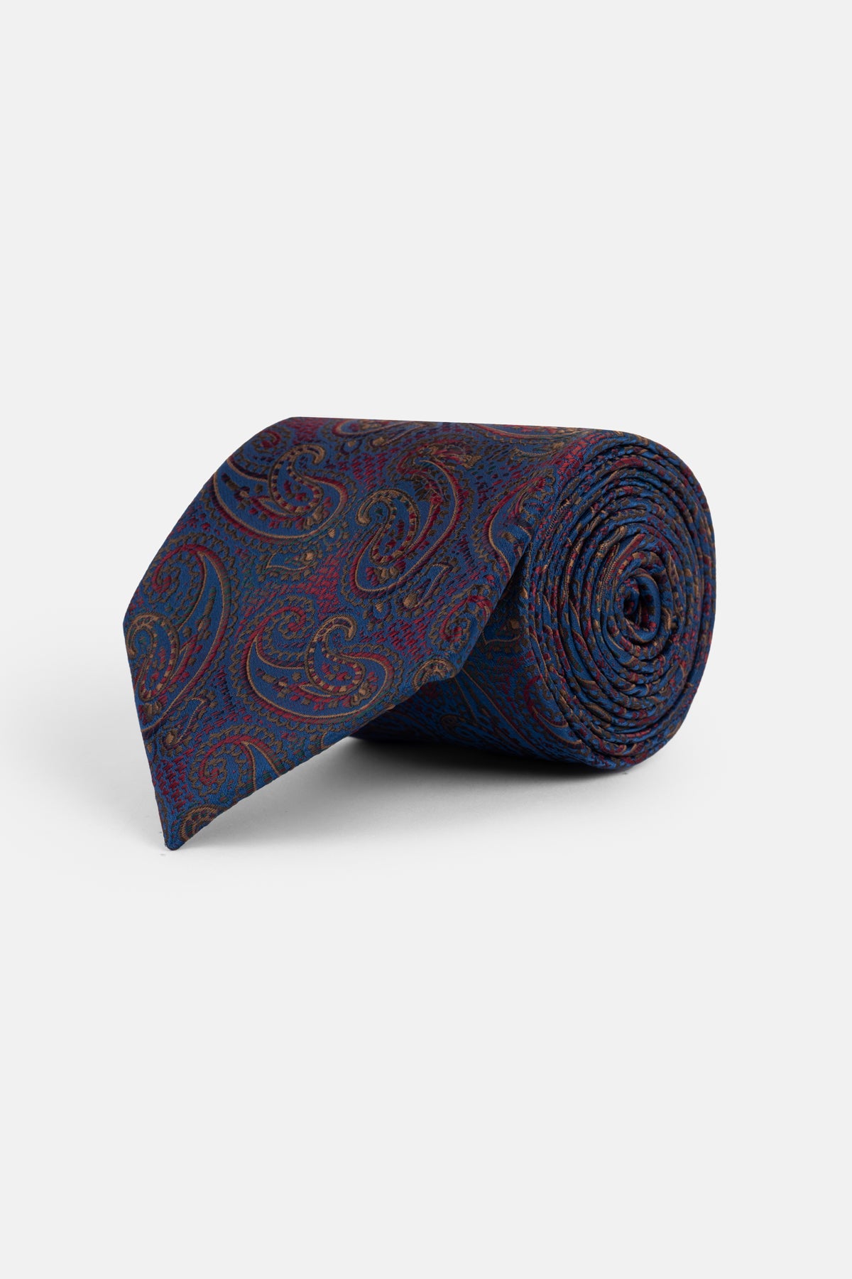 Jacquard Navy Tie Necktie with Handkerchief - 1