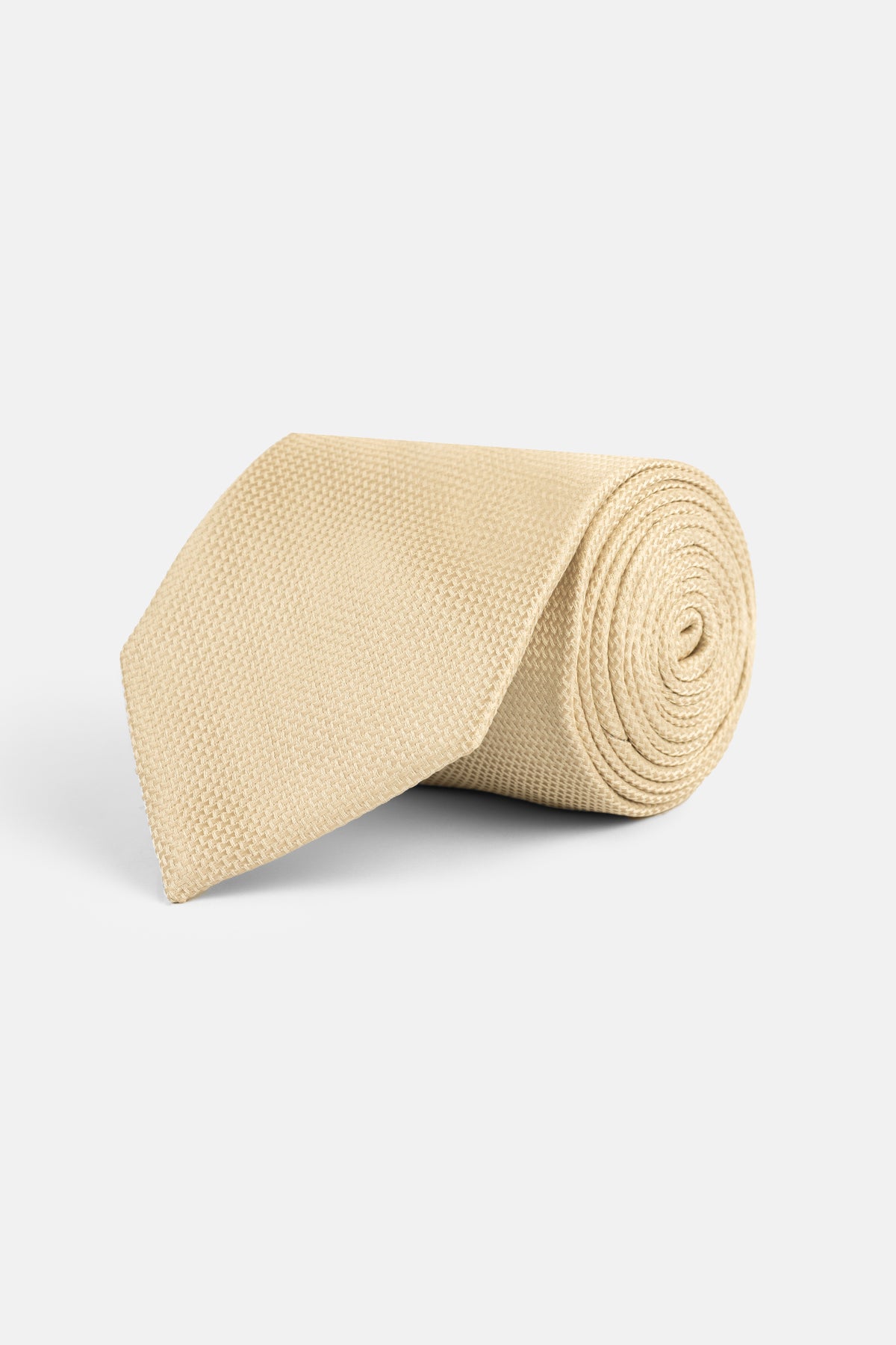 Jacquard Light Beige Tie Necktie with Handkerchief - 1