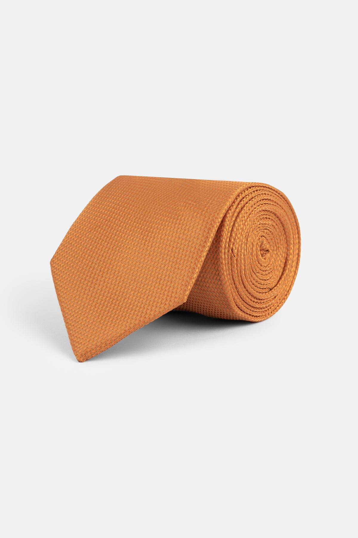 Jacquard Orange Tie Necktie with Handkerchief - 1