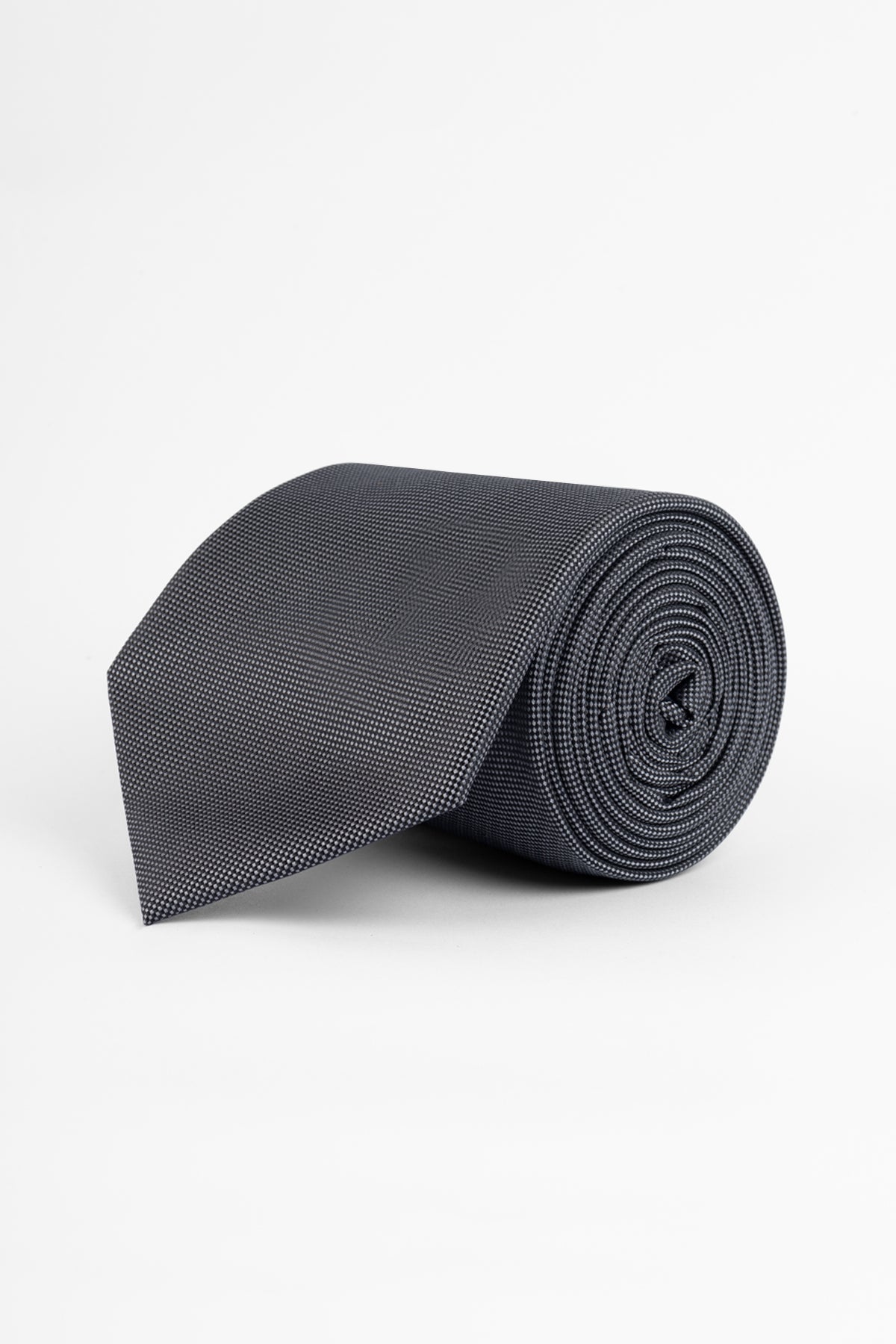 Jacquard Black Tie Necktie with Handkerchief - 1