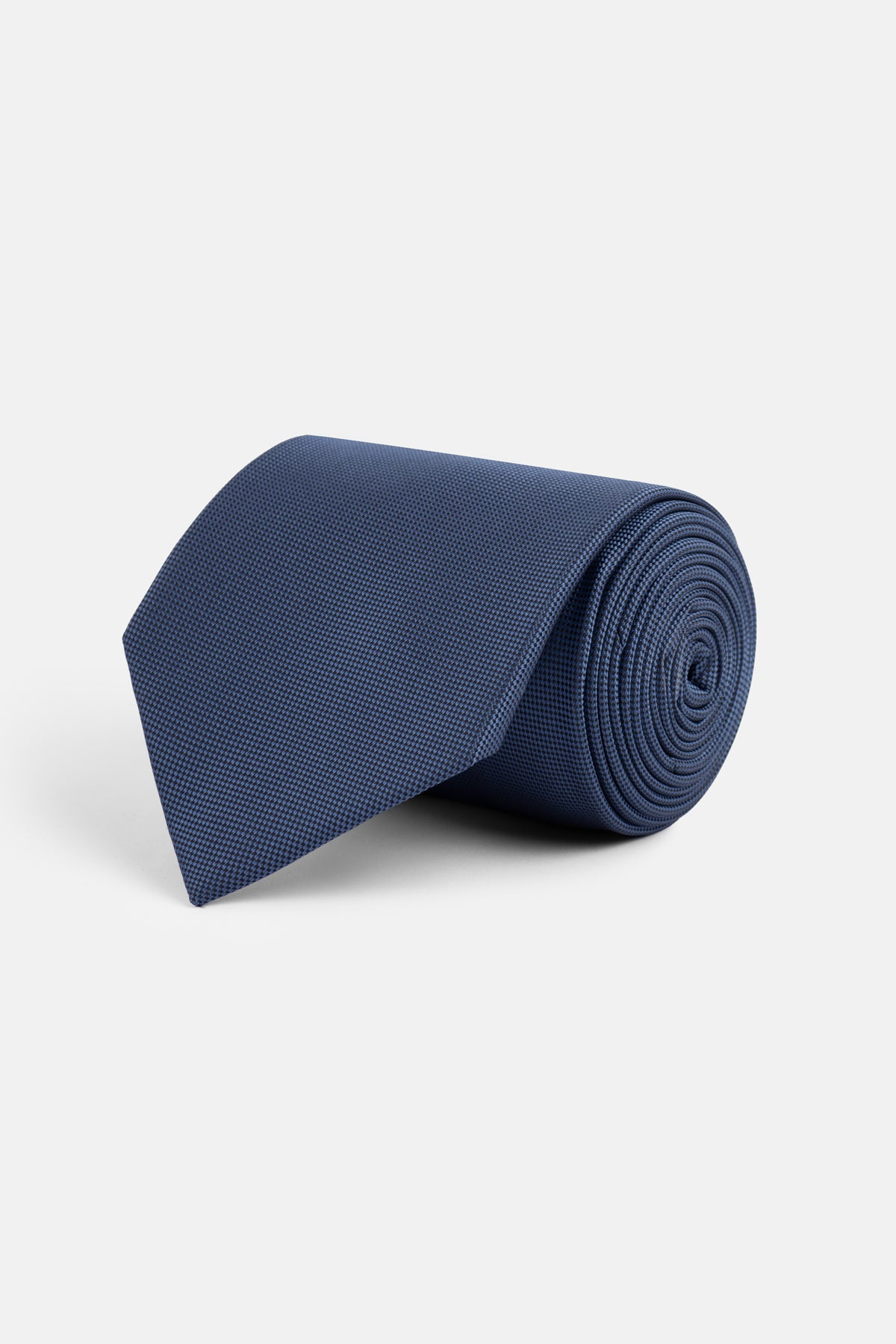 Jacquard Navy Tie Necktie with Handkerchief - 1