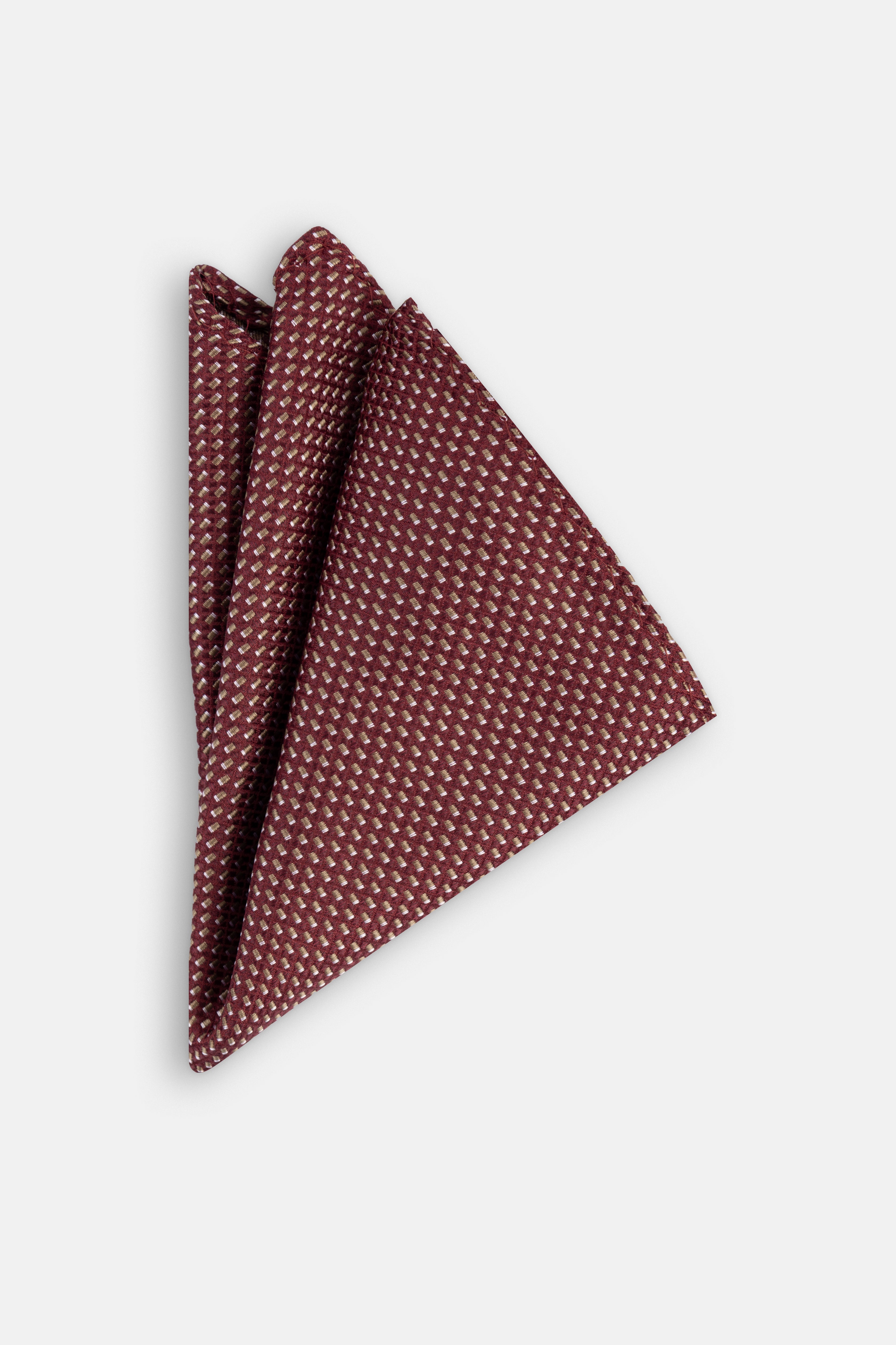 Jacquard Dark Red Tie Necktie with Handkerchief