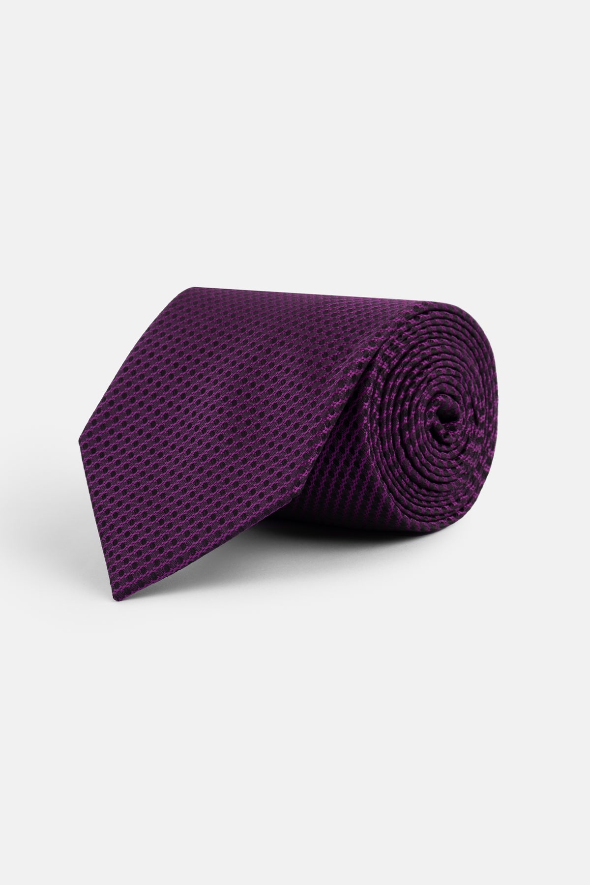 Jacquard Dark Mauve Tie Necktie with Handkerchief - 1