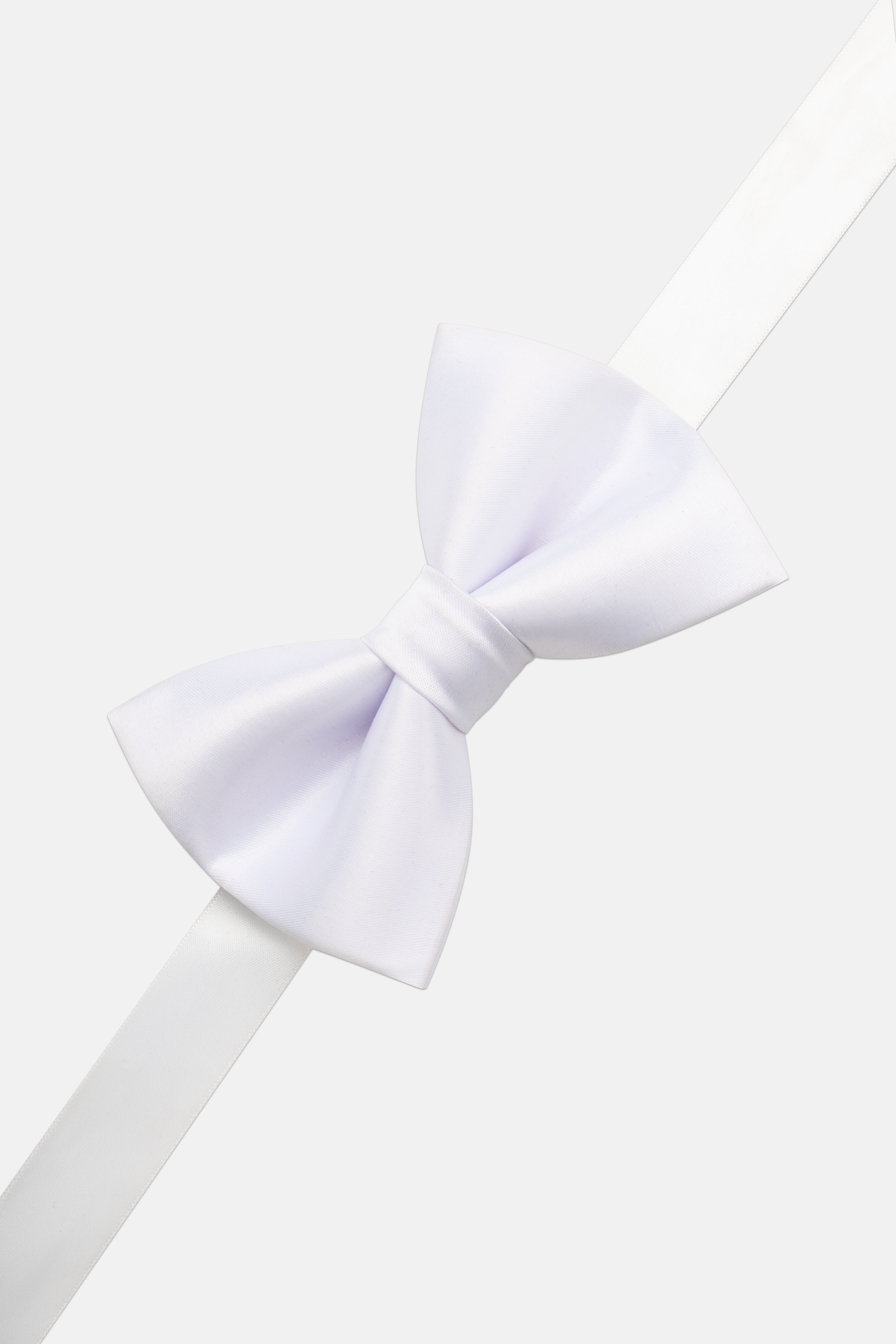 White Satin Bow Tie - 1