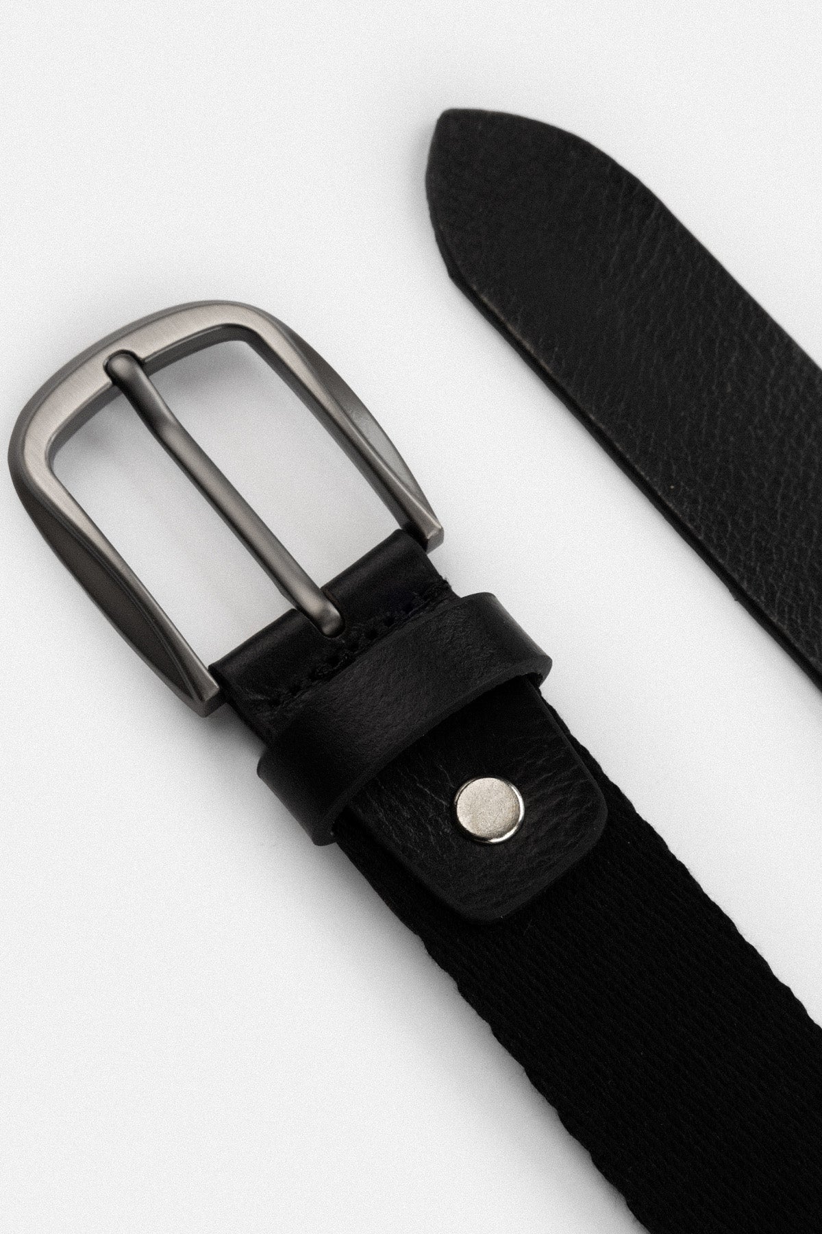 Black Canvas and Leather Belt - De Backers - 2