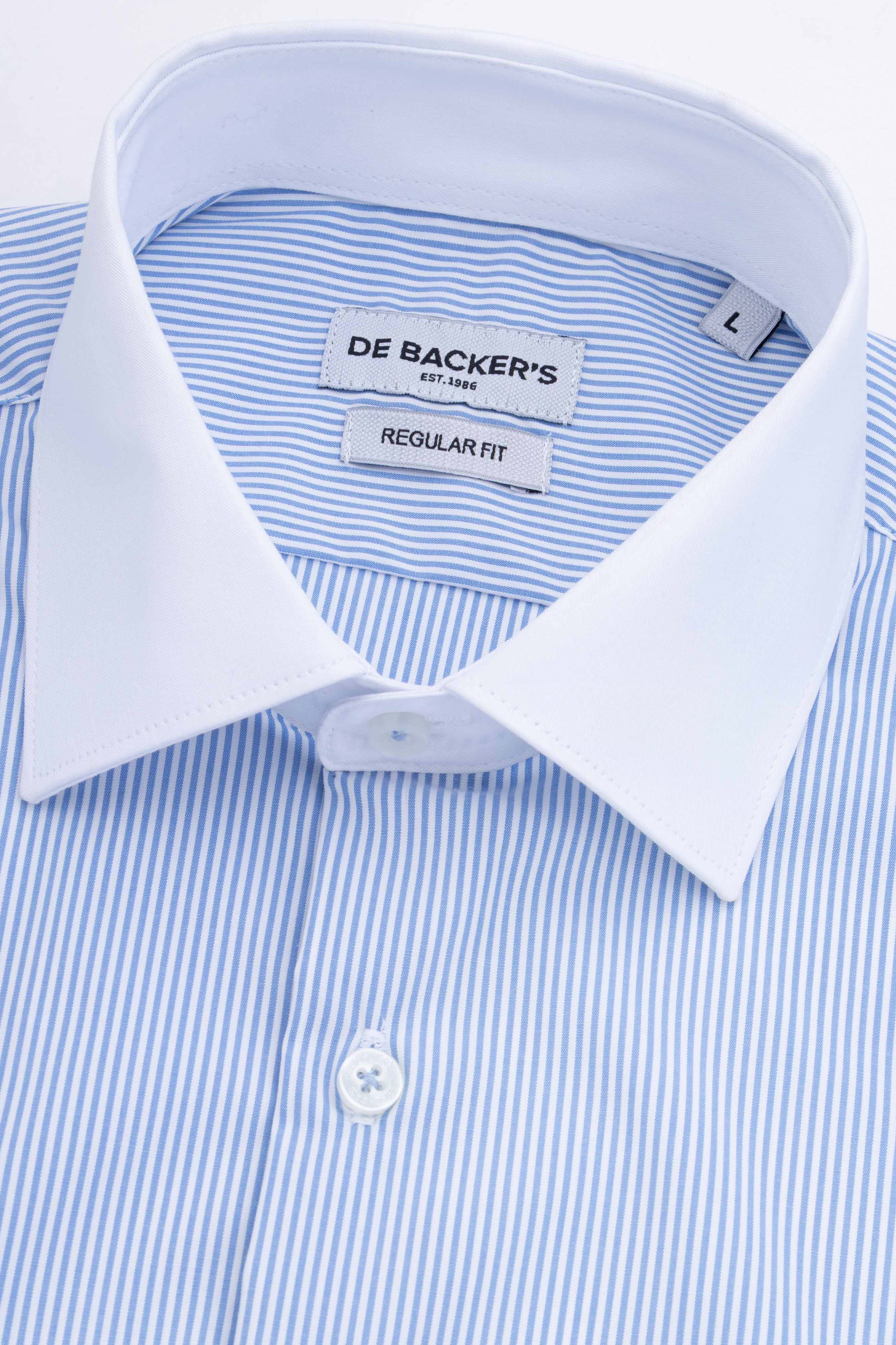 Light Blue Striped Bamboo Classic Shirt - De Backers - 2