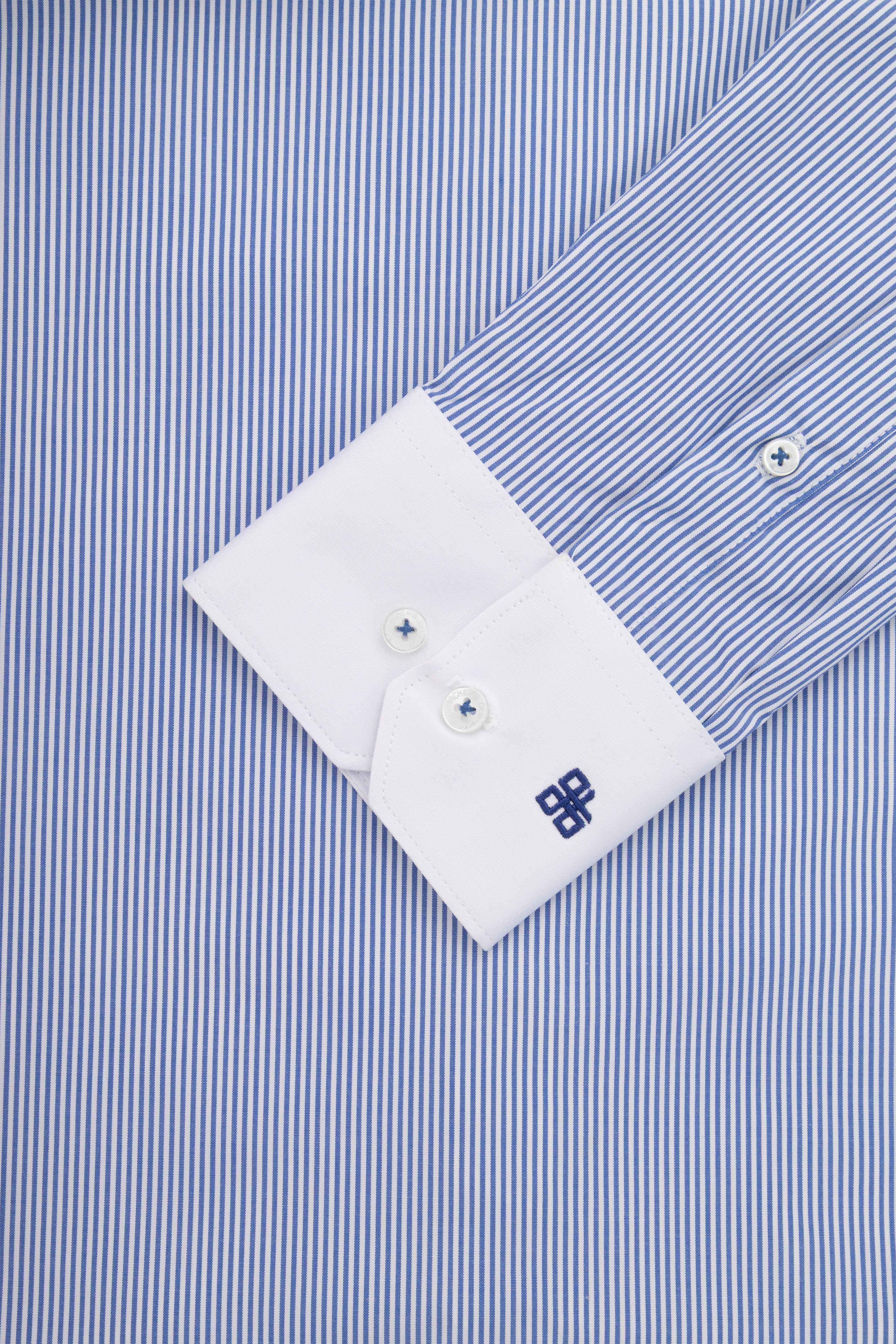 Blue Striped Bamboo Classic Shirt - De Backers - 2