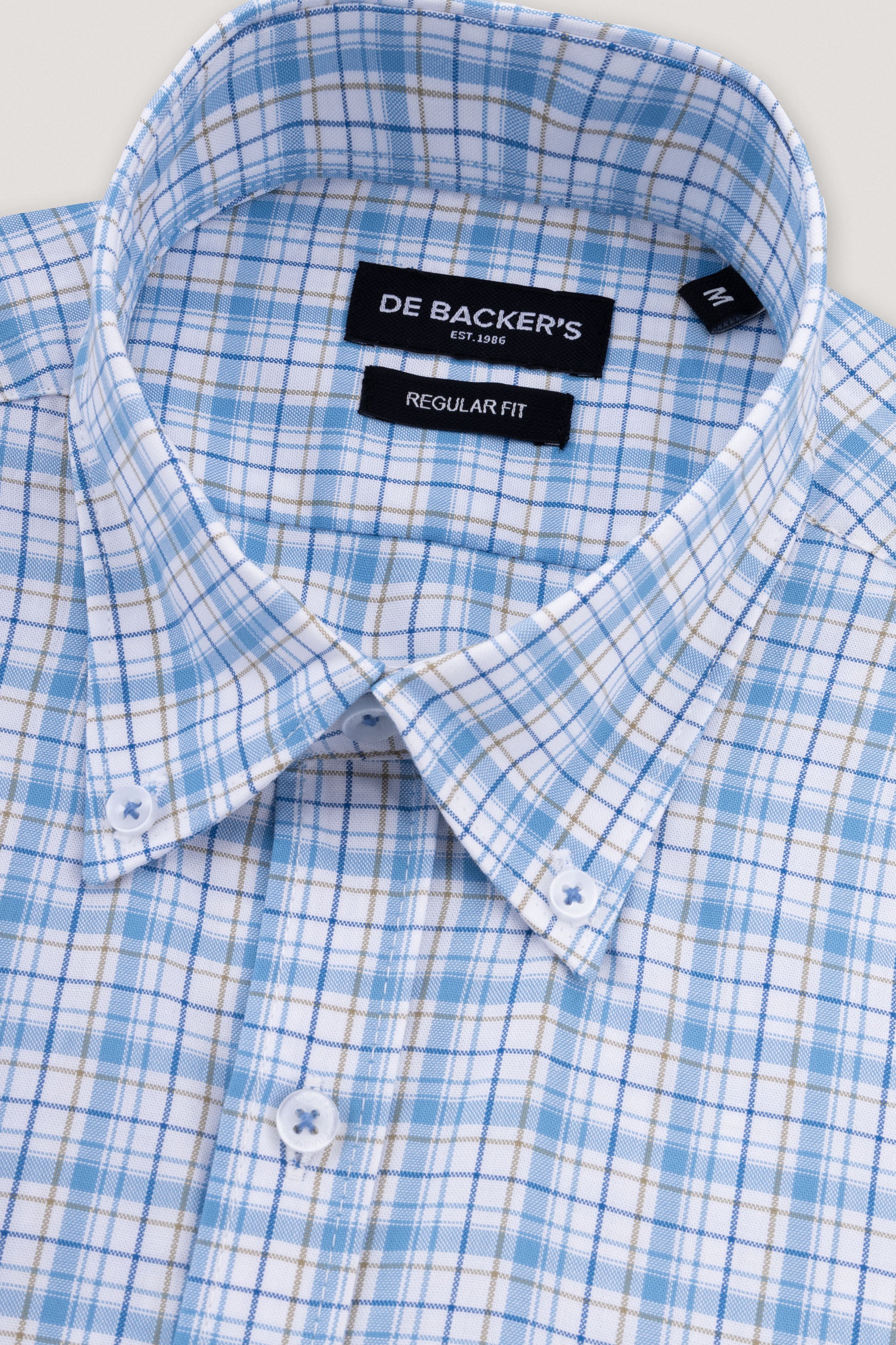 Light Blue Checked Short Sleeves Shirt