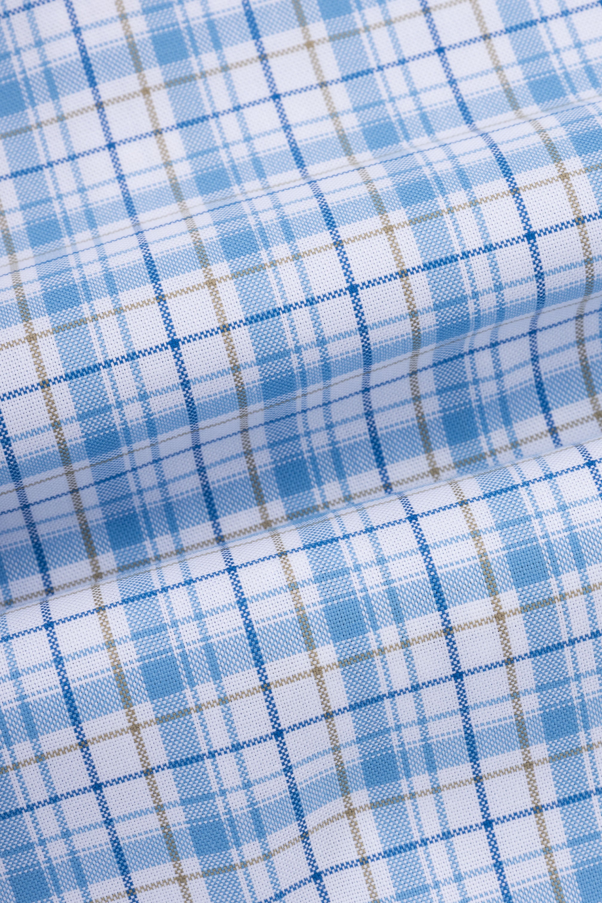 Light Blue Checked Short Sleeves Shirt