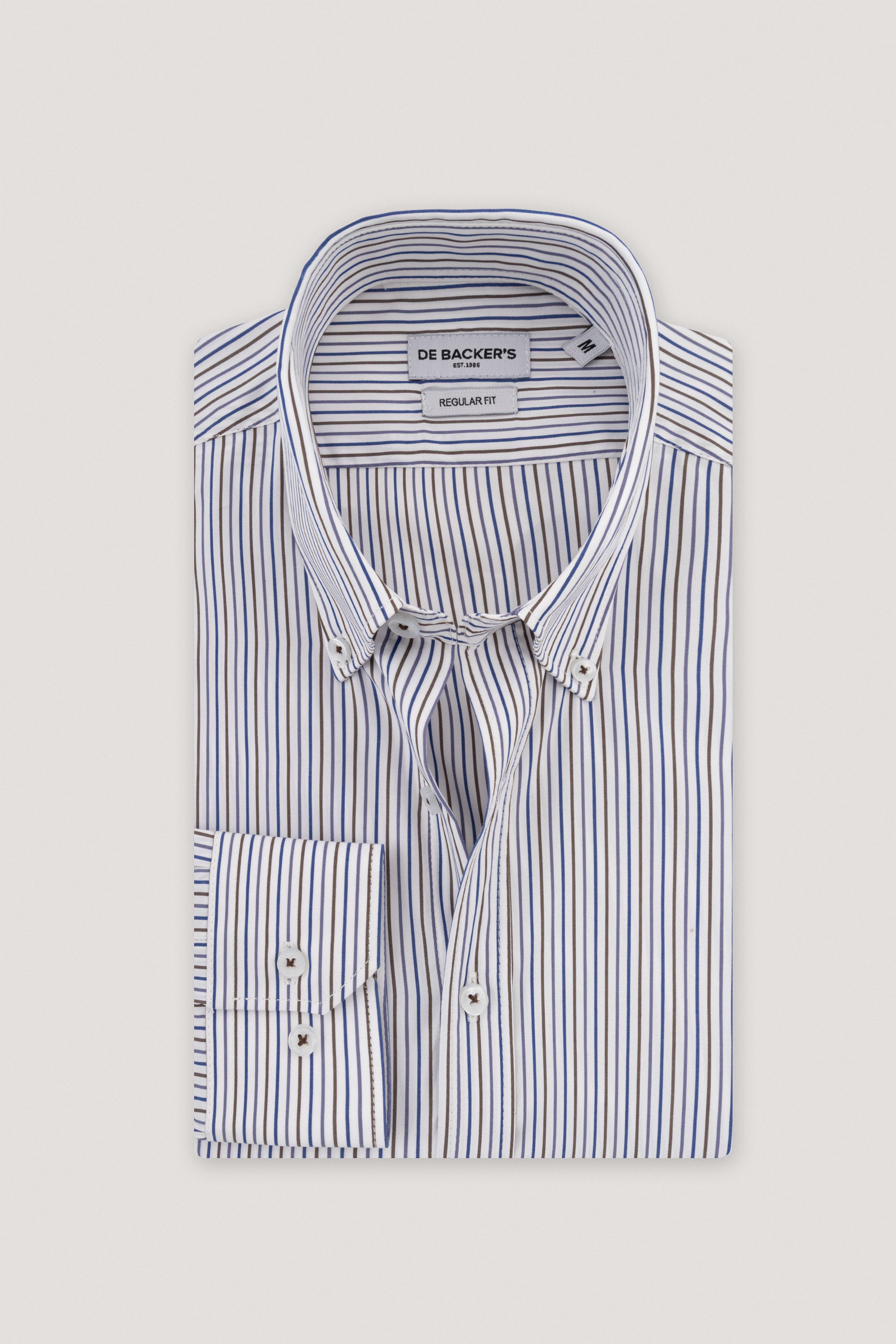 Navy Striped Smart Casual Shirt