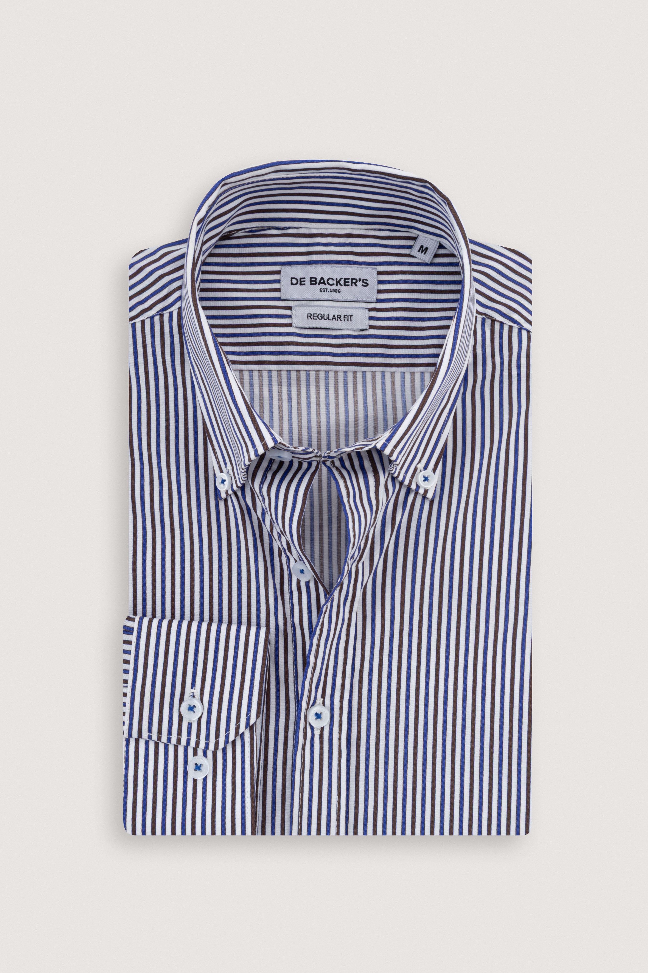 Brown Striped Smart Casual Shirt