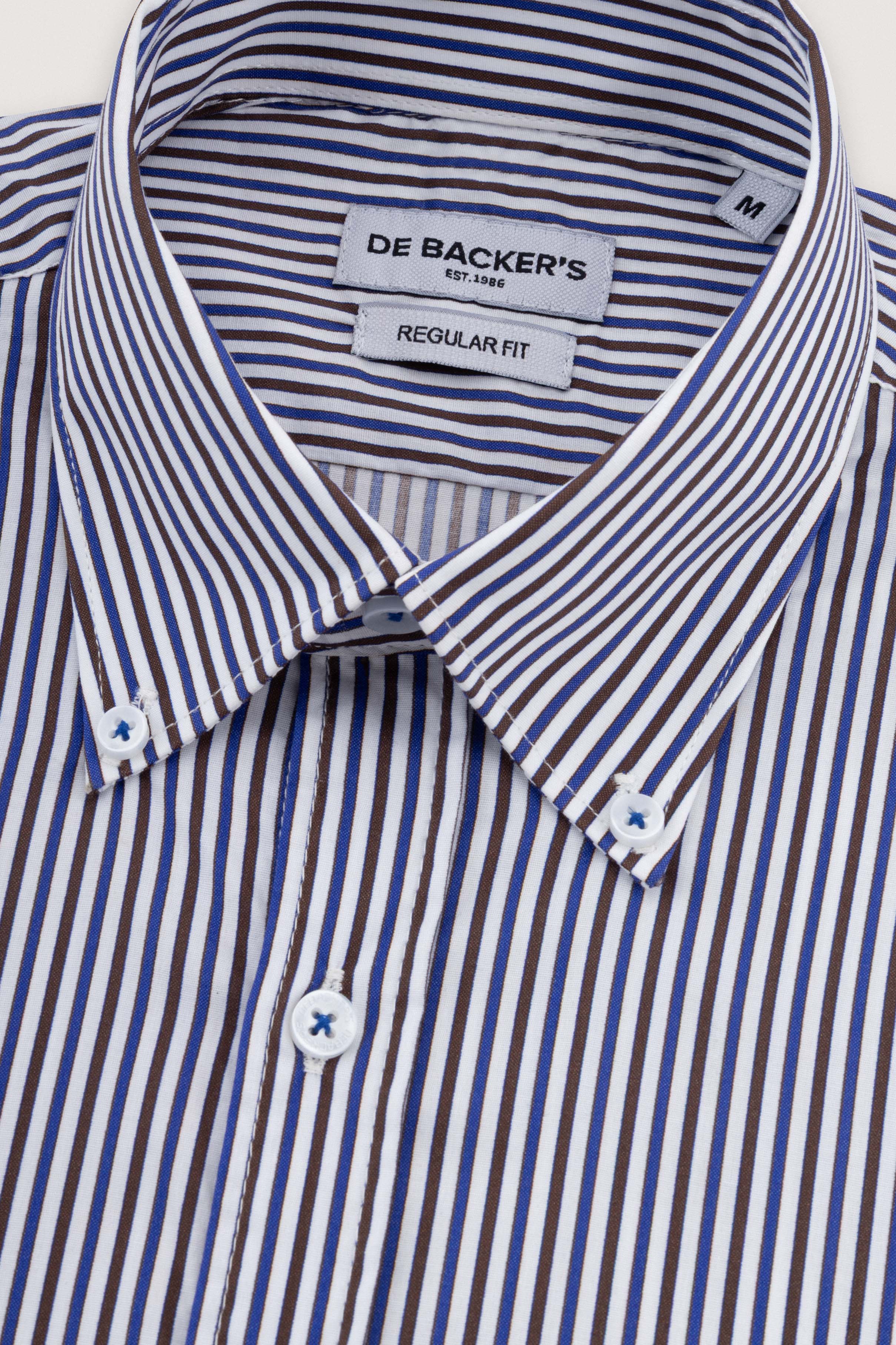 Brown Striped Smart Casual Shirt