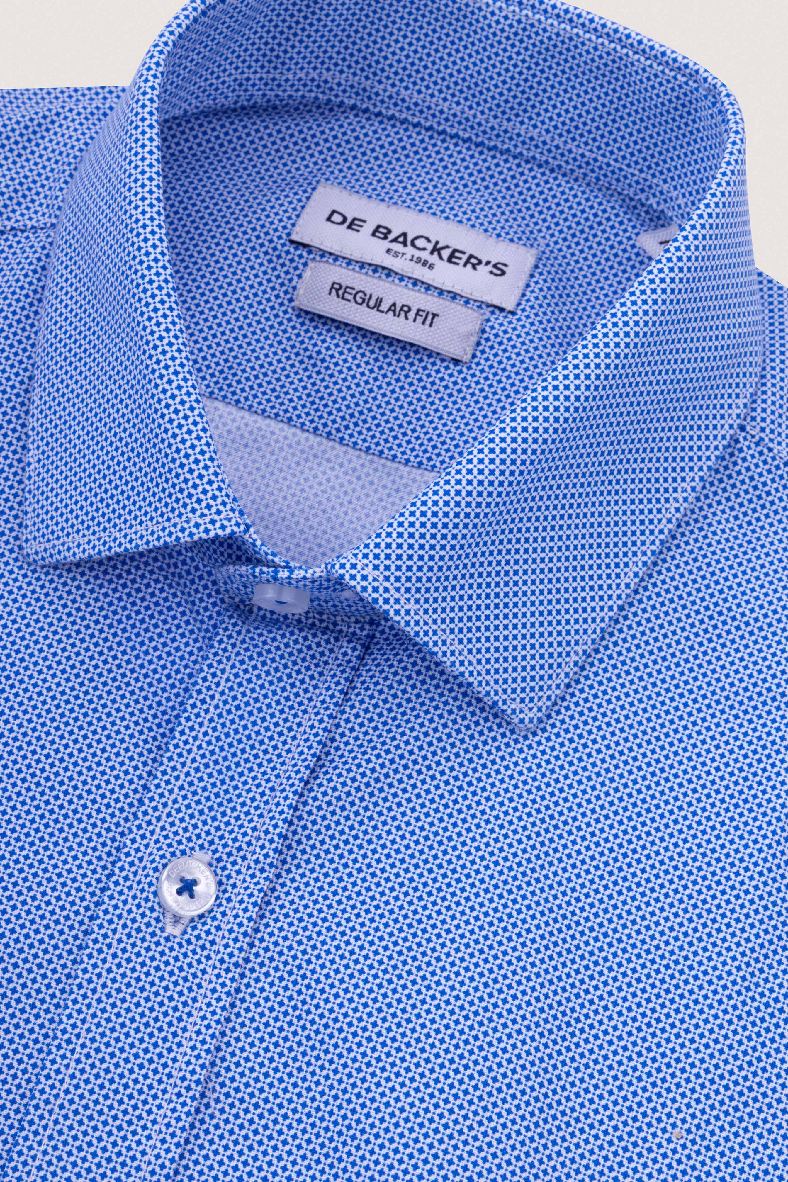 Blue Patterned Smart Casual Shirt