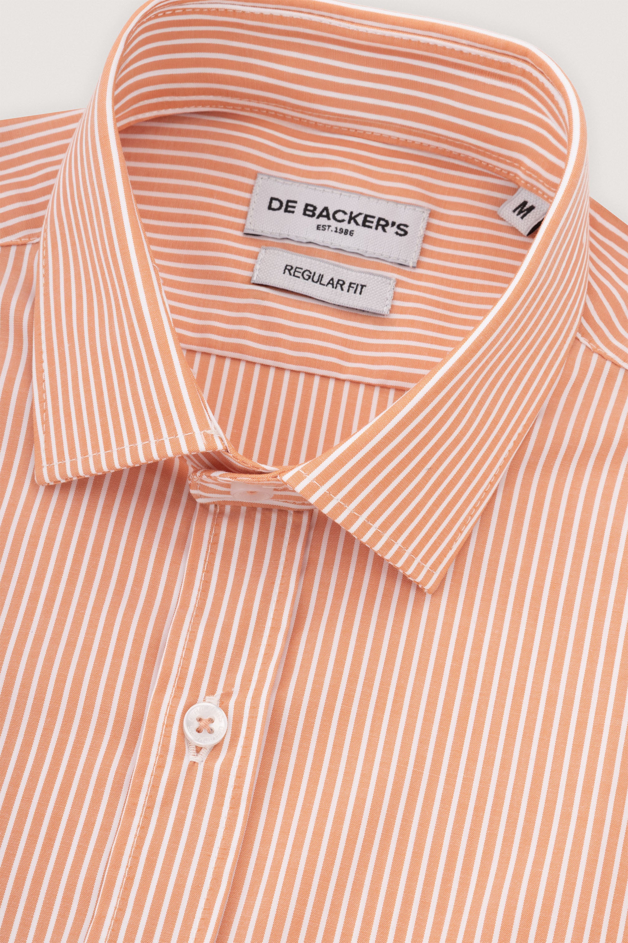 Orange Striped Smart Casual Shirt