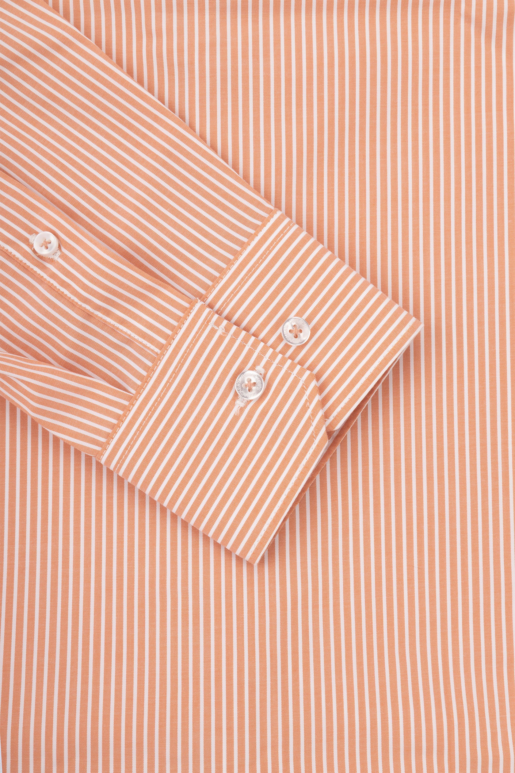 Orange Striped Smart Casual Shirt
