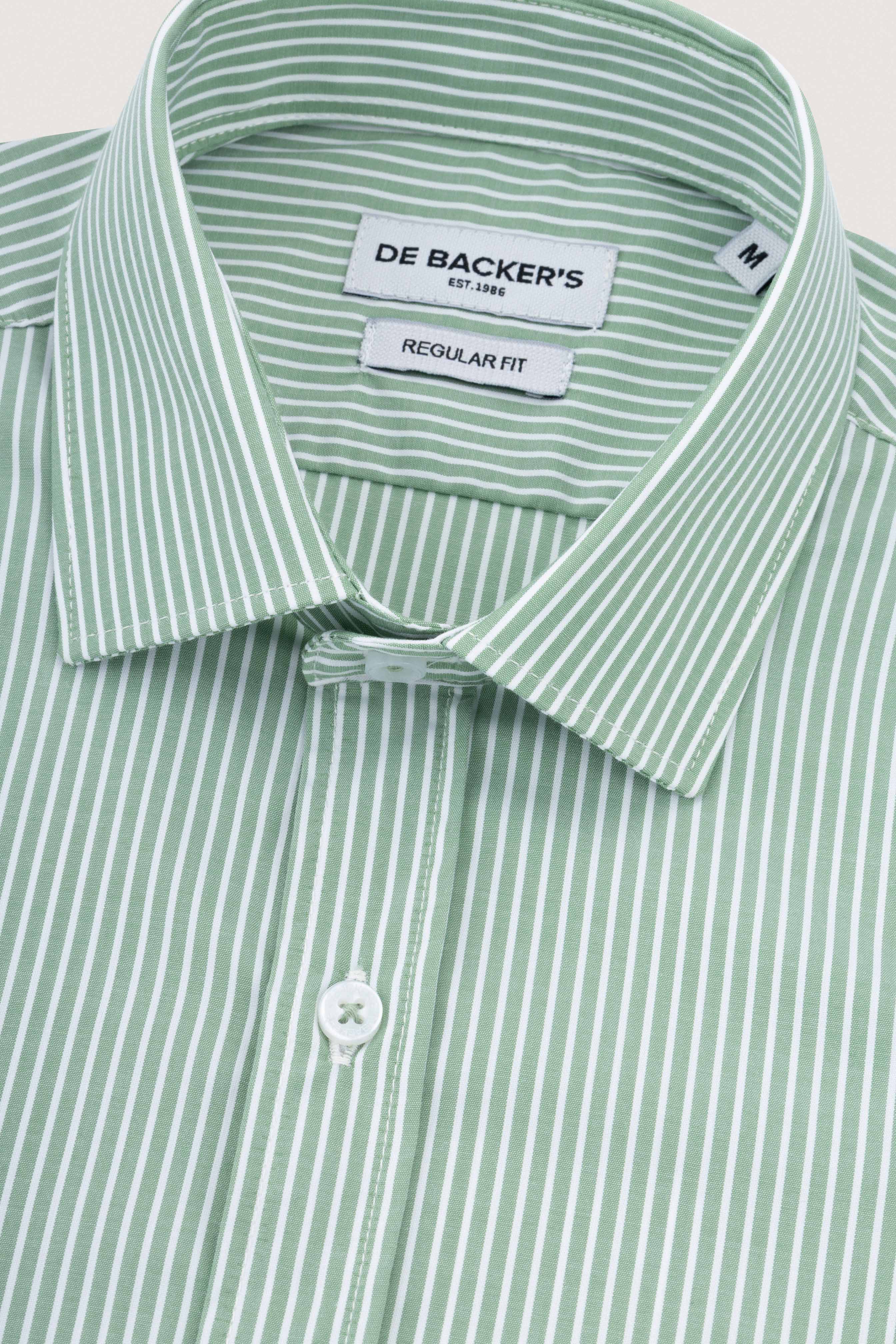 Green Striped Smart Casual Shirt