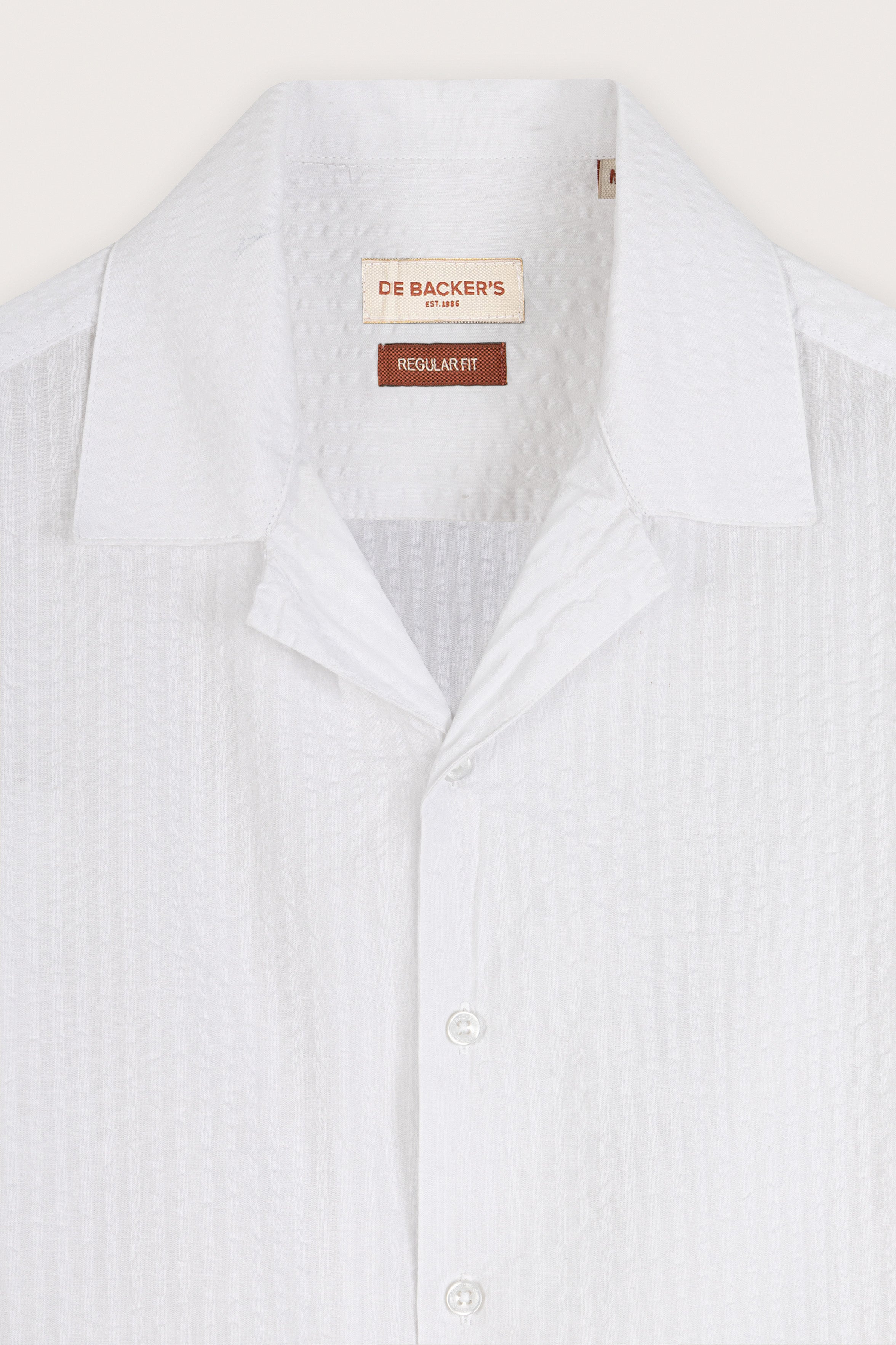 White Jacquard Short-Sleeve Shirt