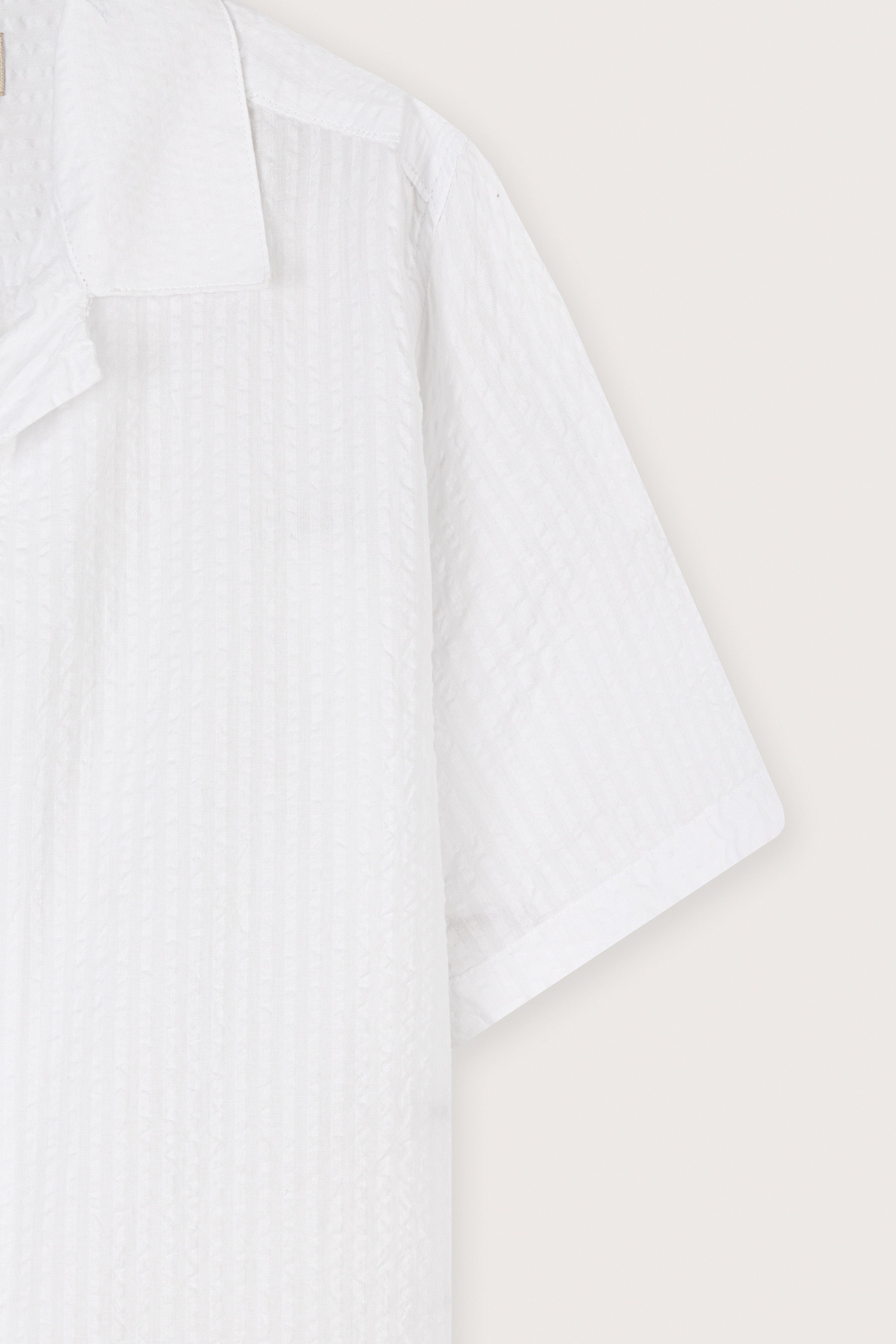 White Jacquard Short-Sleeve Shirt