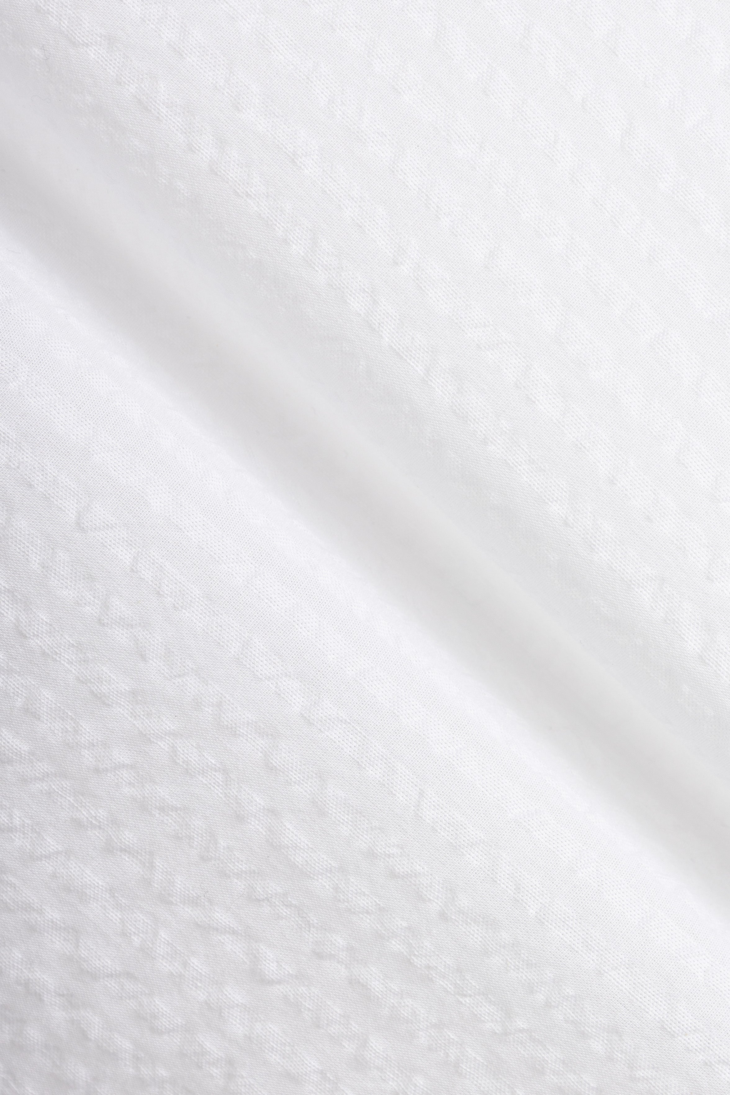 White Jacquard Short-Sleeve Shirt