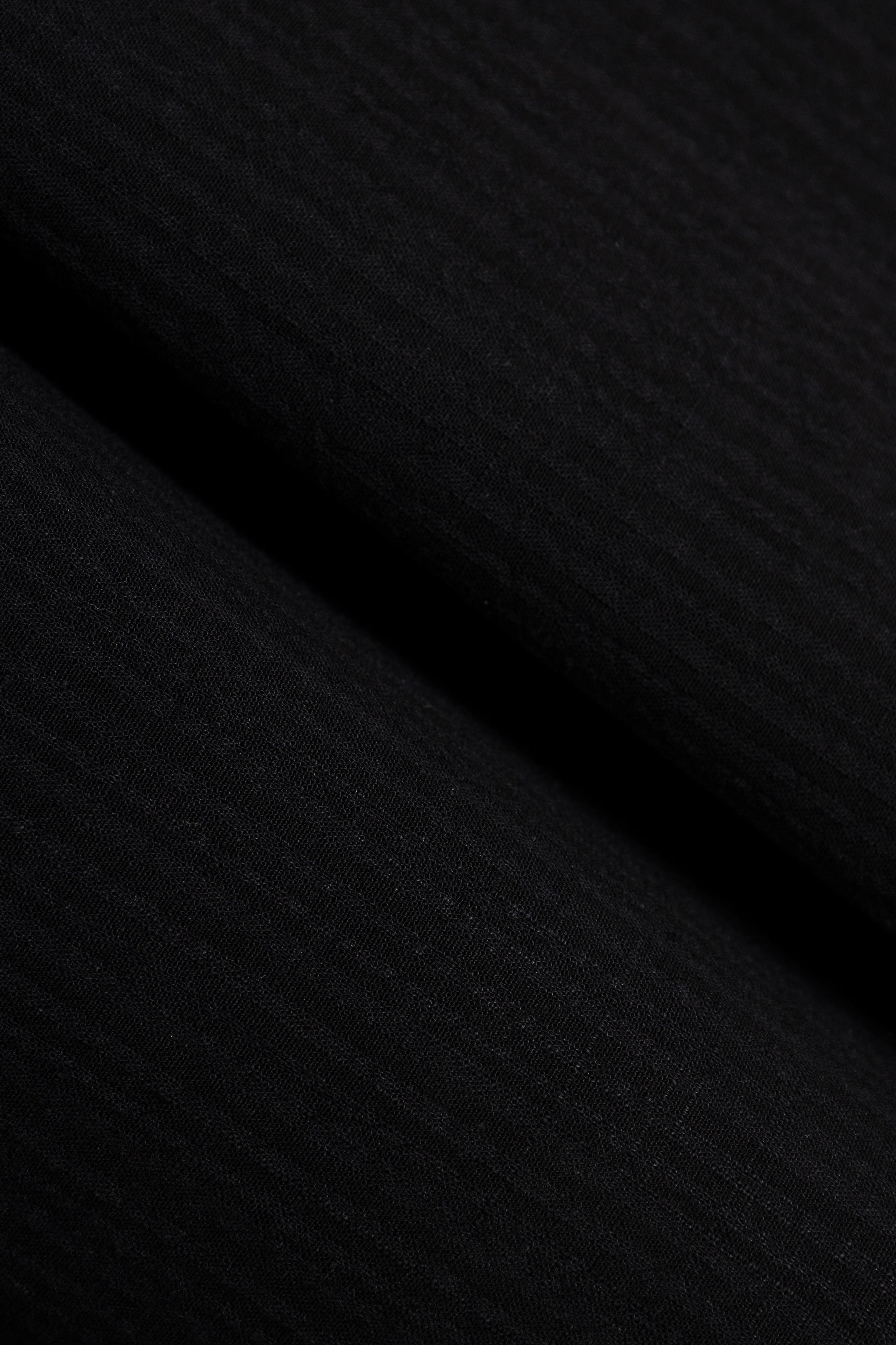 Black Striped Short-Sleeve Shirt