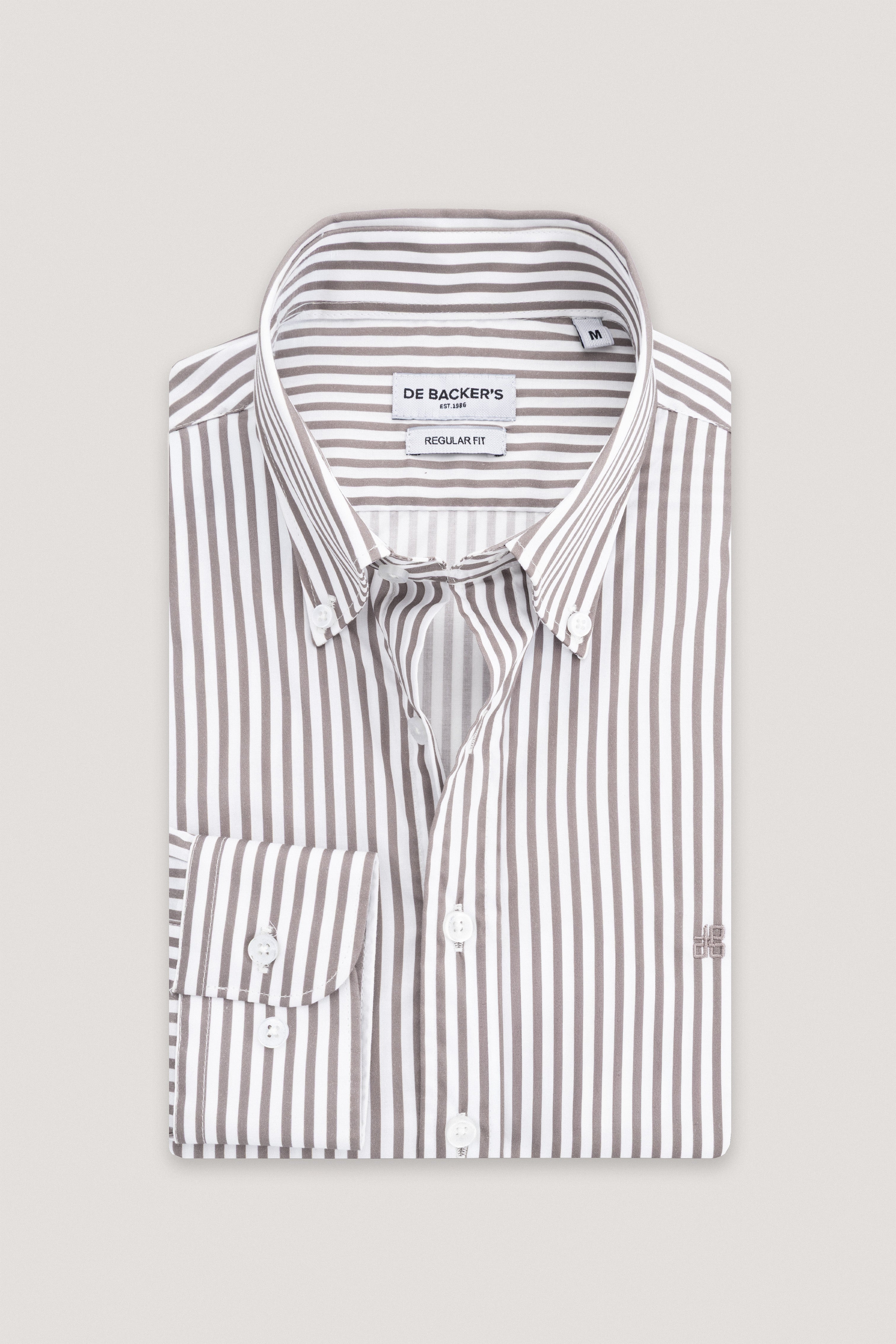Beige Striped Casual Shirt