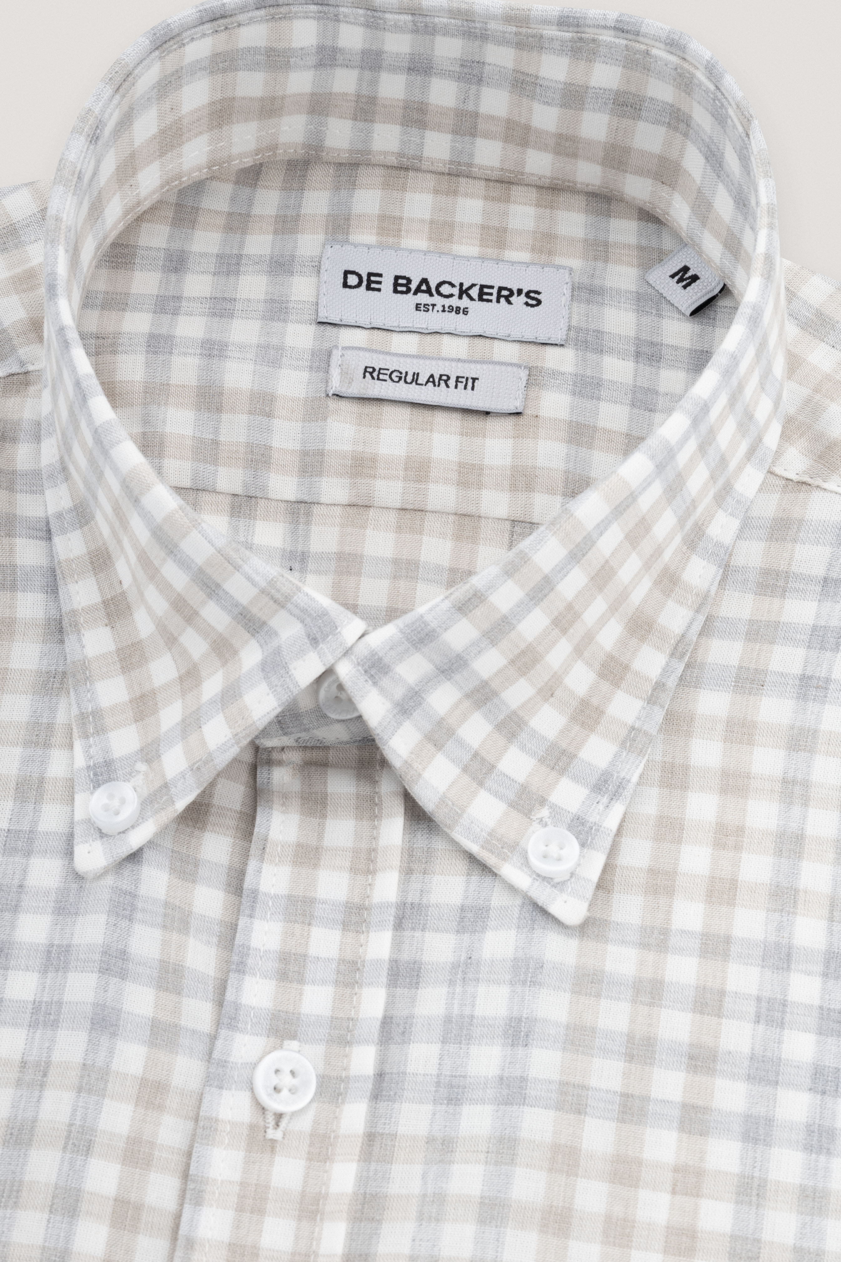 Light Beige Checked Casual Shirt