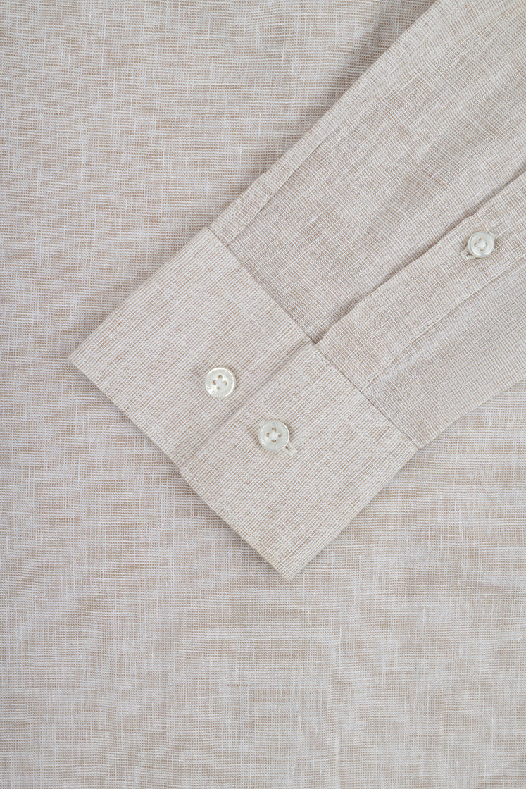 Coffee Casual Linen Blend Shirt