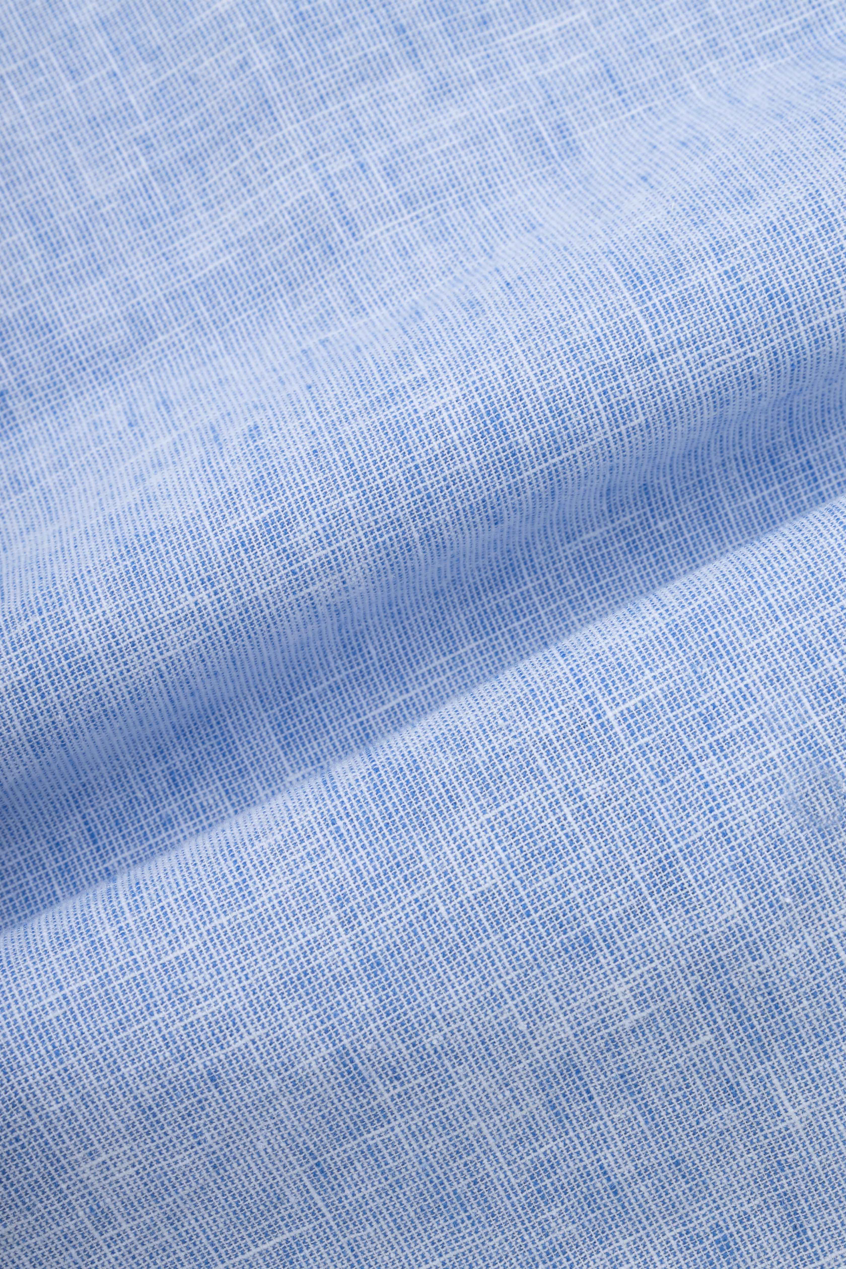 Light Blue Linen Blend Casual Shirt