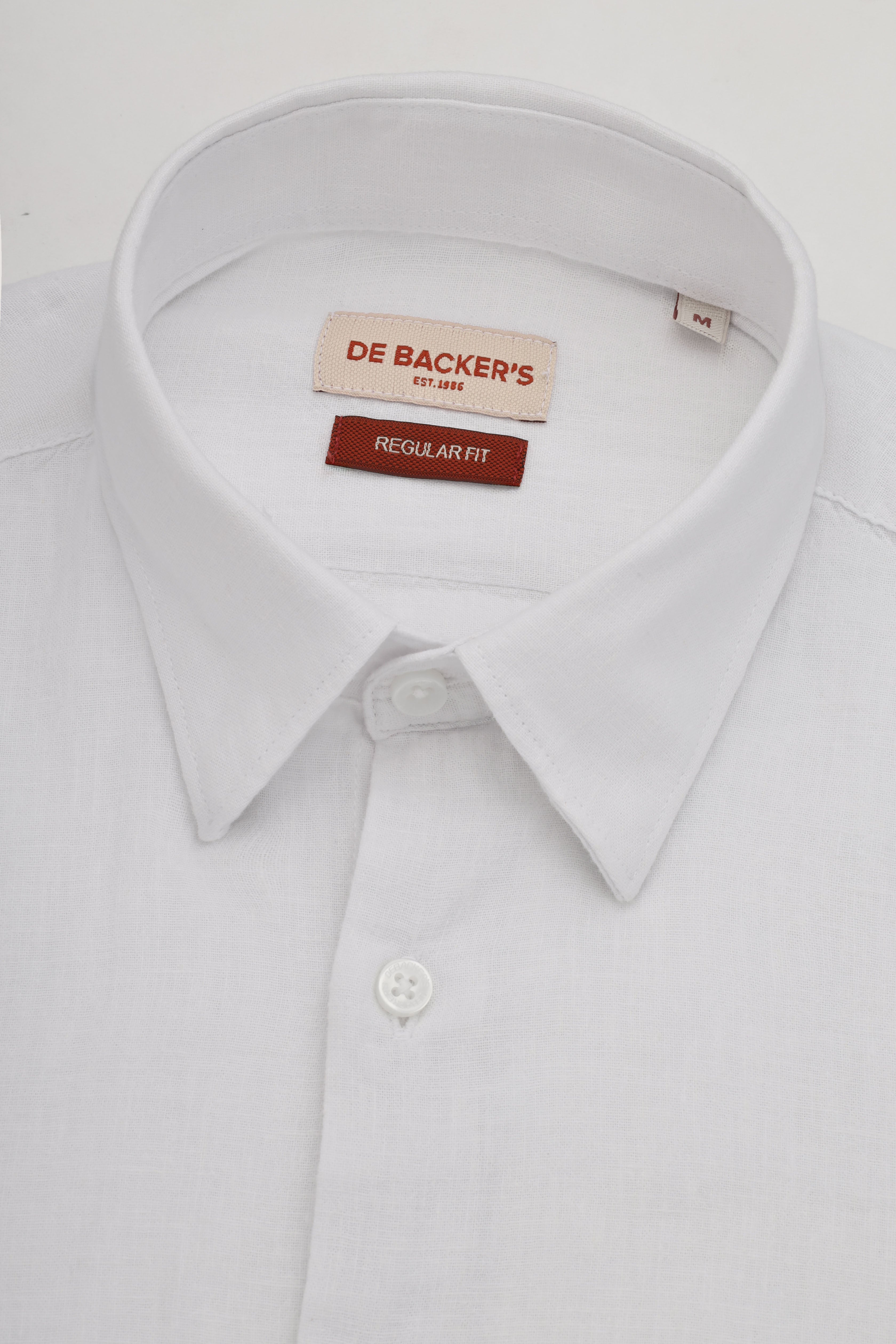 White Patterned Linen Blend Casual Shirt